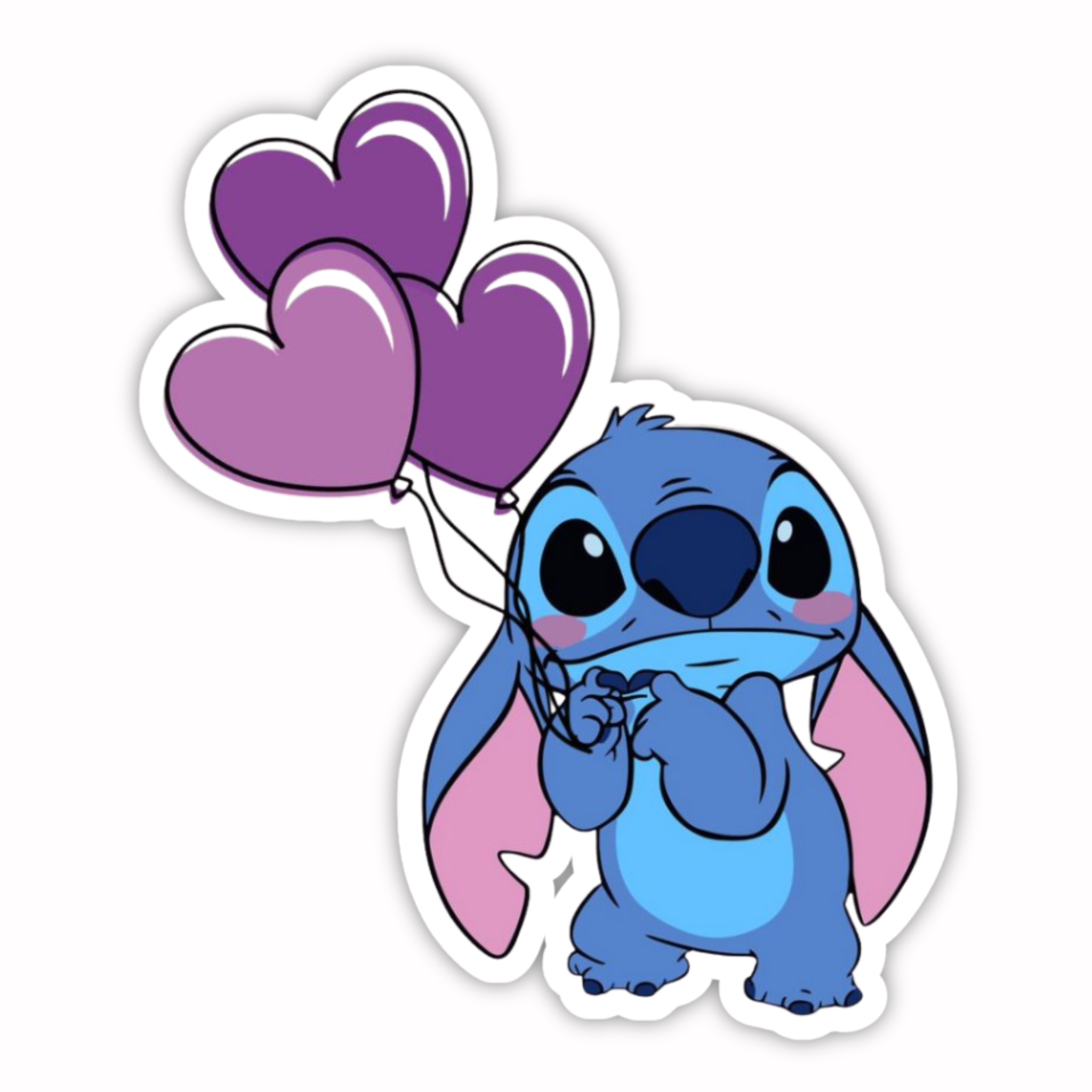 Stitch Heart Balloons Sticker