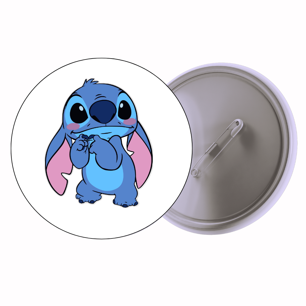 Blue Alien Cute Pose Cute Pin Badge | Cartoon Badge for Bags & Jackets (2 Sizes)