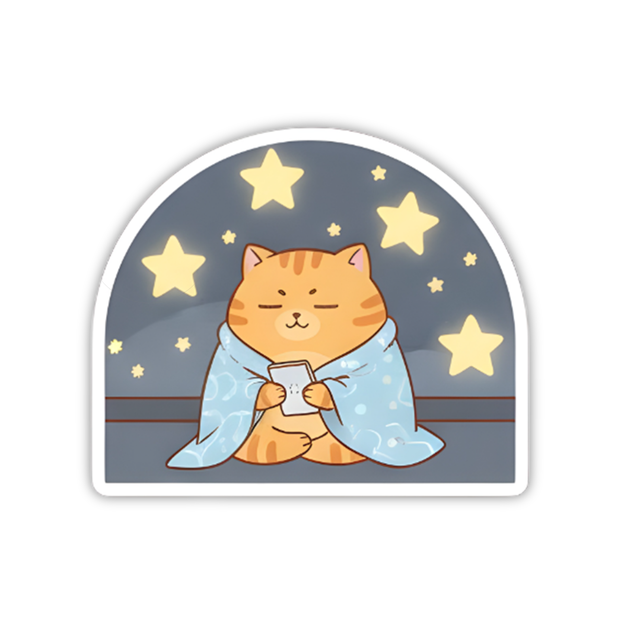 Dreamy Night Cat Window Sticker