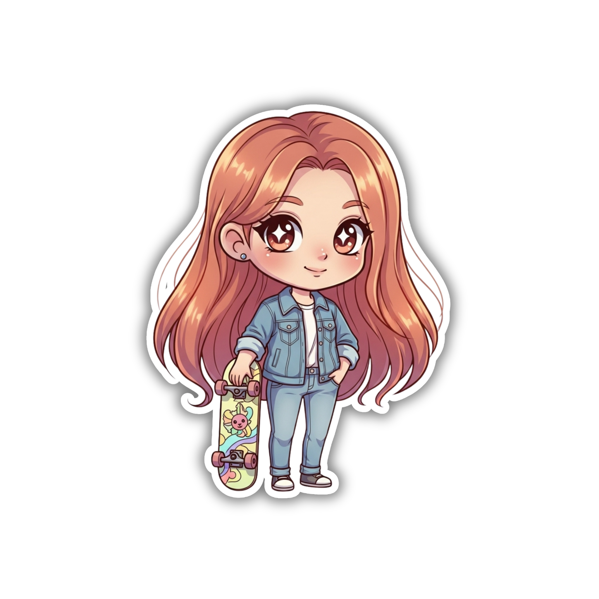 Red Hair Girl With Scoops Vinyl Sticker | Stranger Things Aesthetic Laptop Decal | Snap Magicians