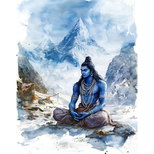 Lord Shiva Mahadev Poster – Trishul, Damru & Meditation Wall Art | Spiritual Hindu Print – Mahadev 8