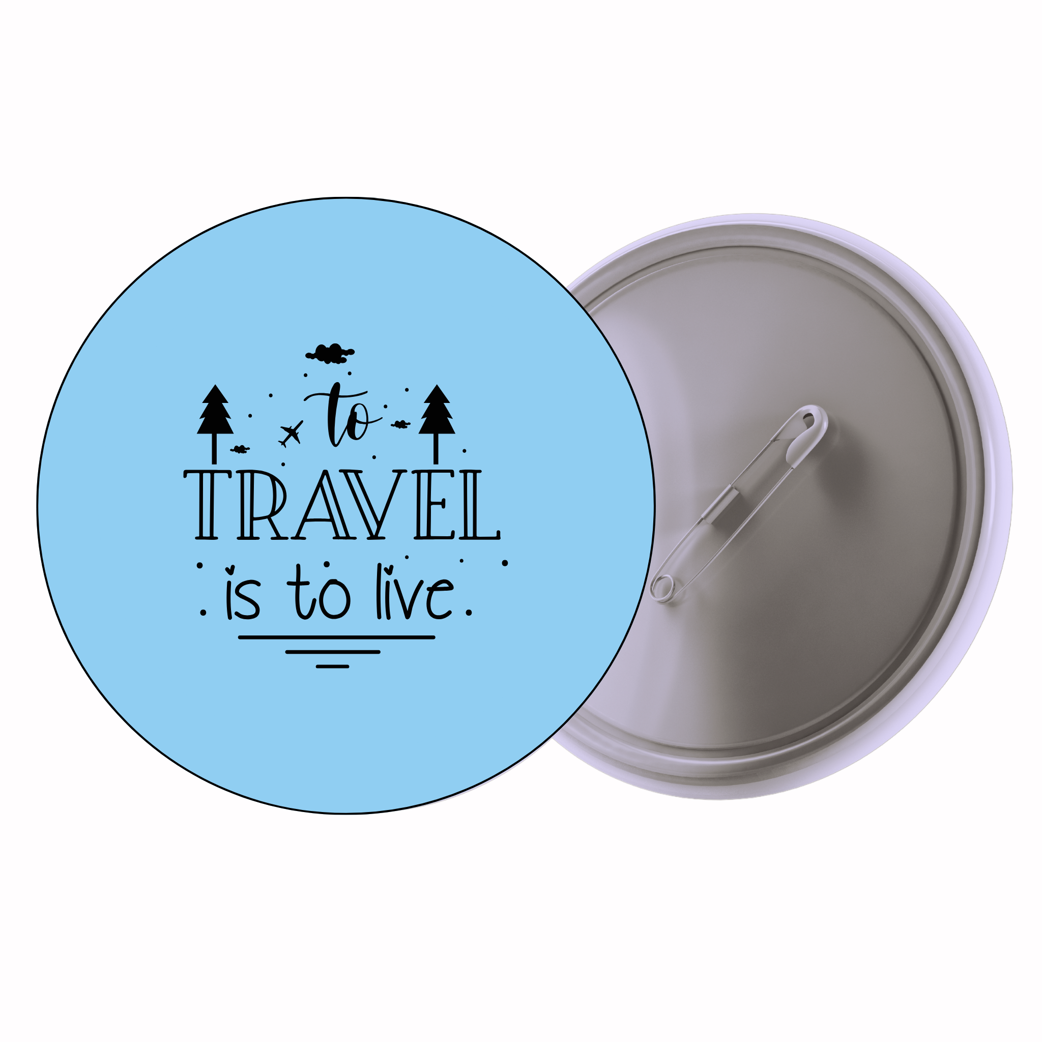 Travel Is To Live | Colorful Quote Badge