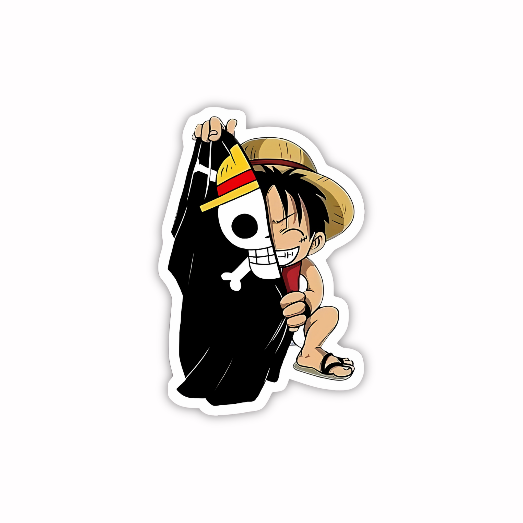 Luffy Cloak Shadow Art Sticker