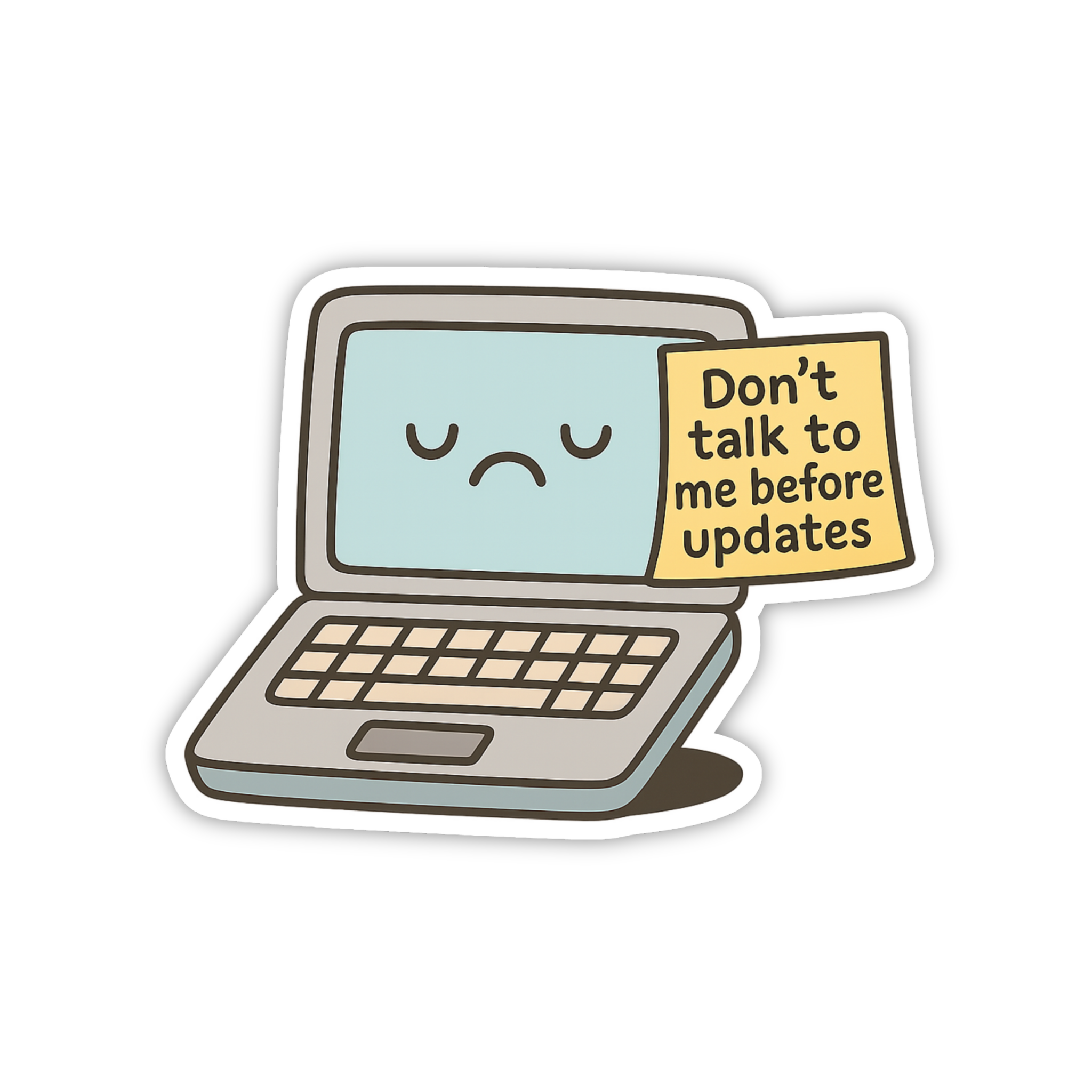 Don't Talk To Me Before Coffee Laptop Sticker