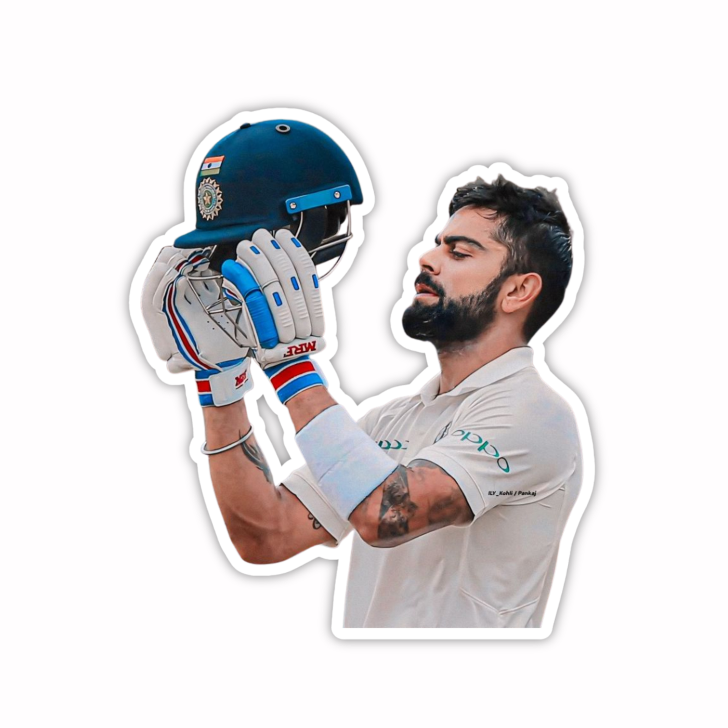 Cricket Stickers - Helmet Salute Virat Kohli