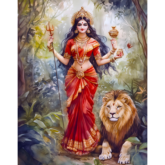 Durga Mata Poster – Hindu Goddess Wall Art | Divine Shakti Spiritual Print – Durga mata 10