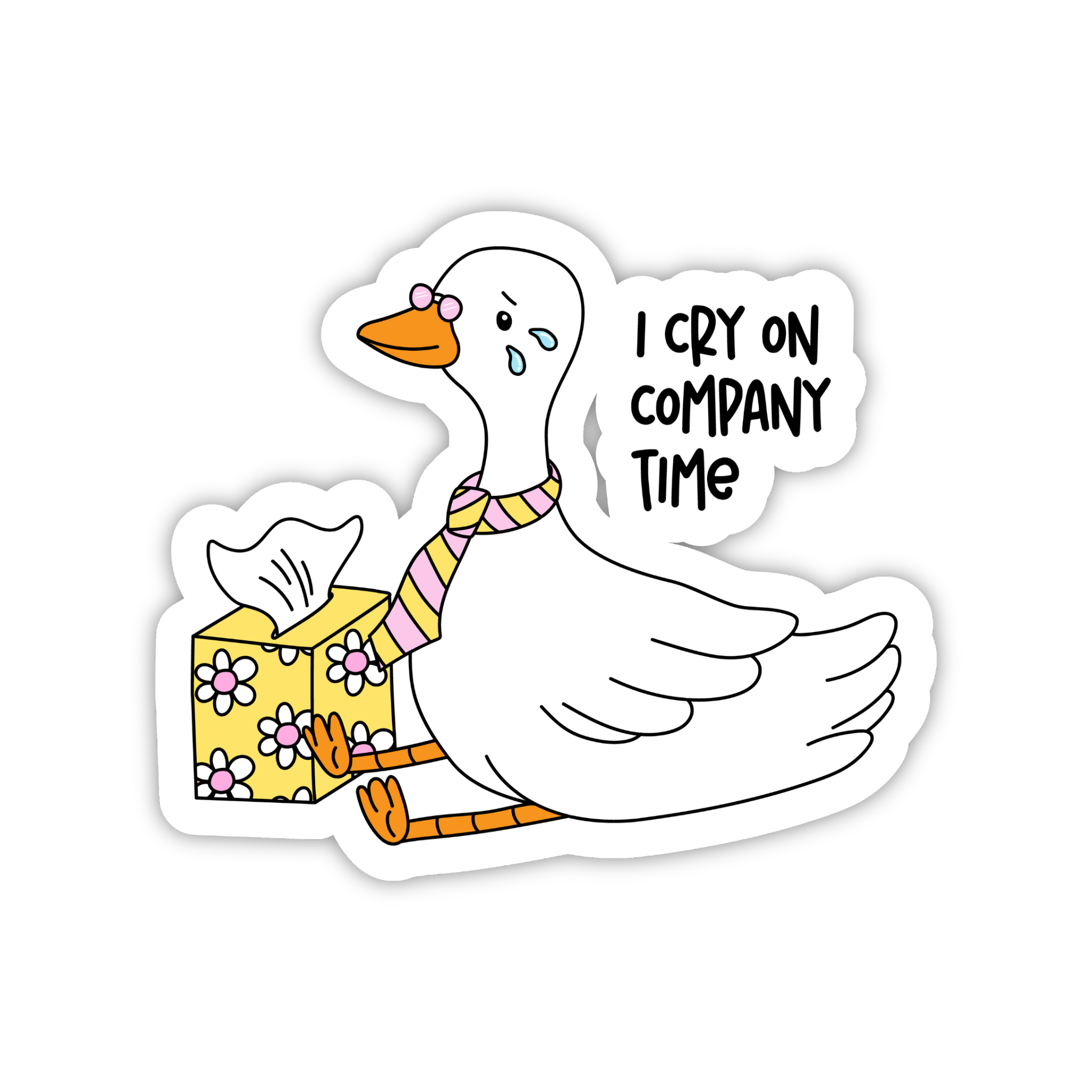I Poop On Company Time Goose Sticker