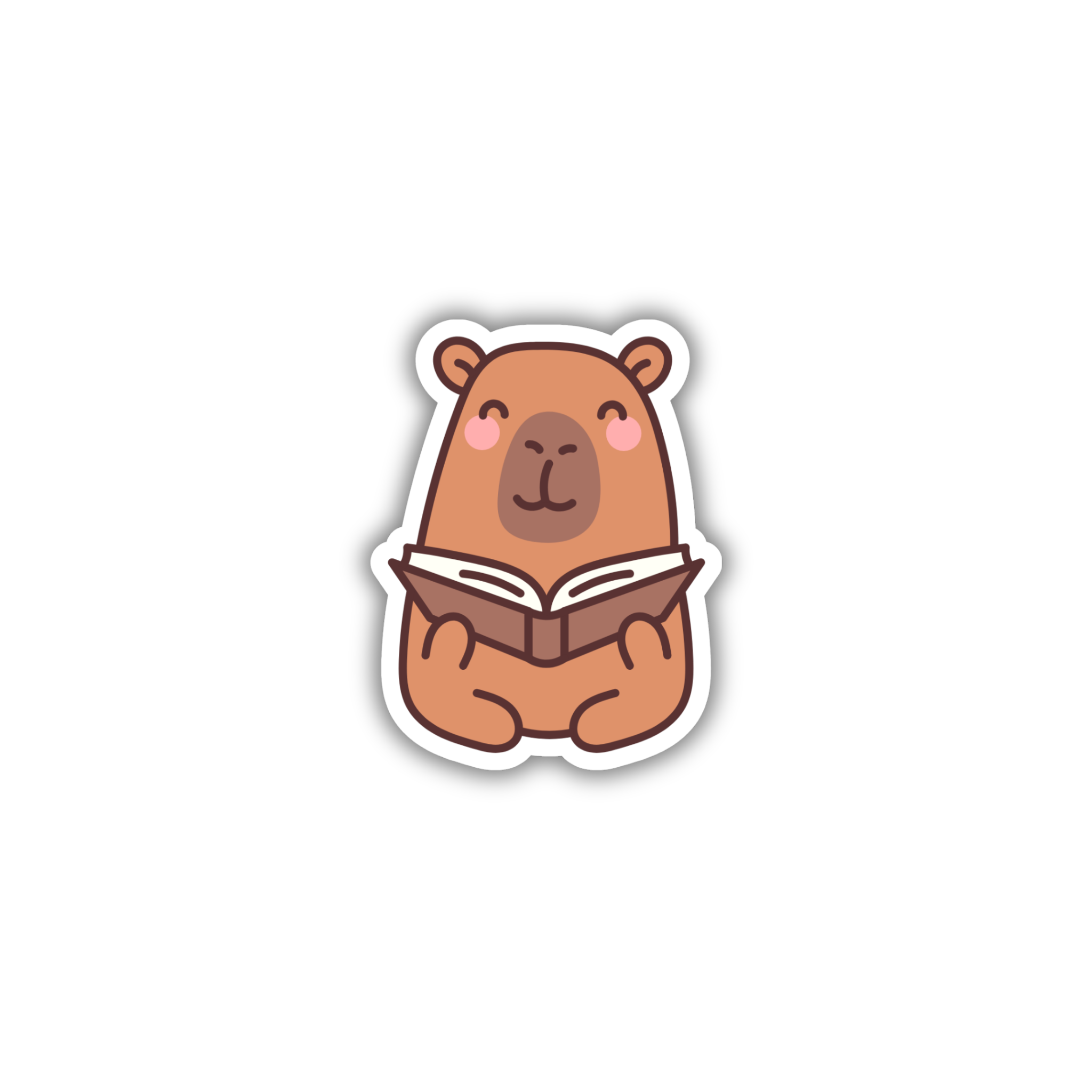 Capybara Reading Book Sticker