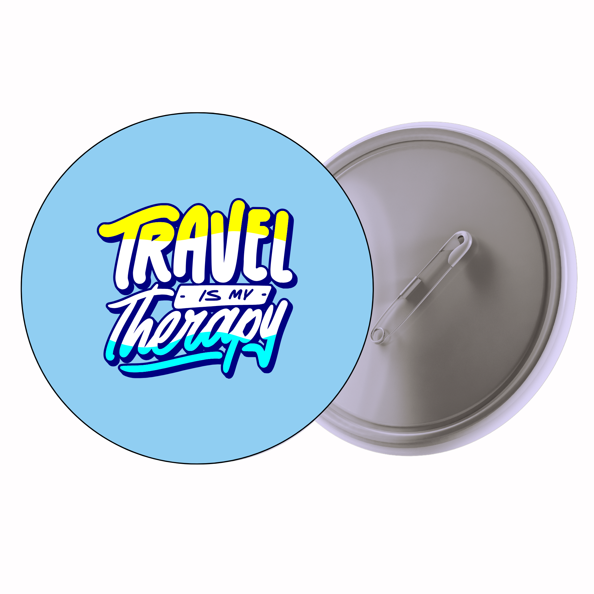Travel Is Therapy | Colorful Quote Badge