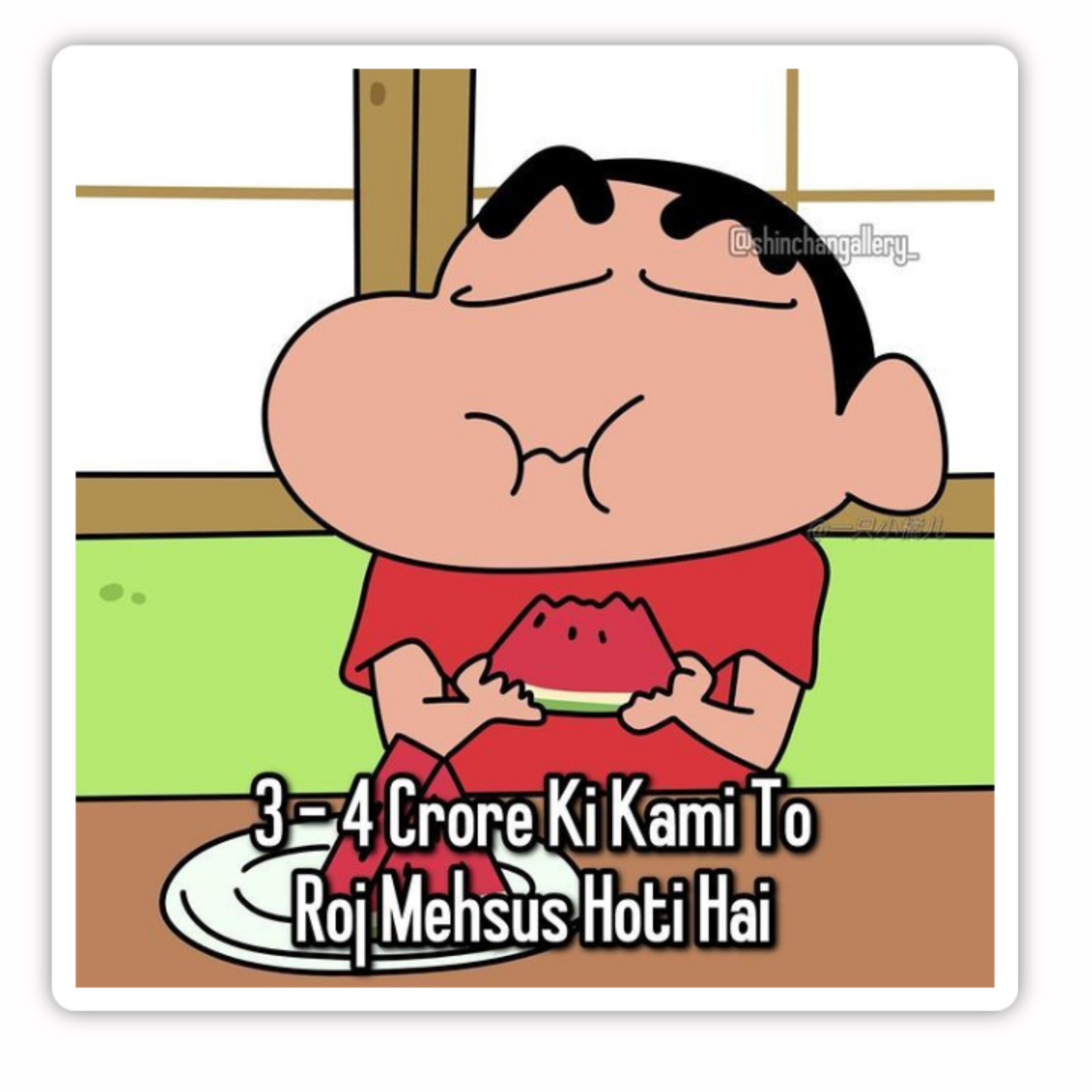 Shinchan Eating Funny Sticker