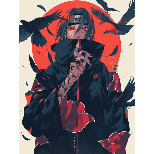 Itachi Uchiha Poster – Naruto Shippuden Wall Art | Akatsuki Anime Print – Raven’s Gaze