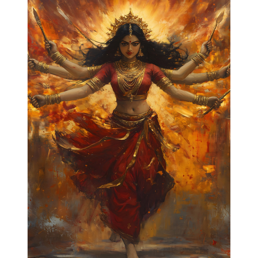 Durga Mata Poster – Hindu Goddess Wall Art | Divine Shakti Spiritual Print – Durga mata 9