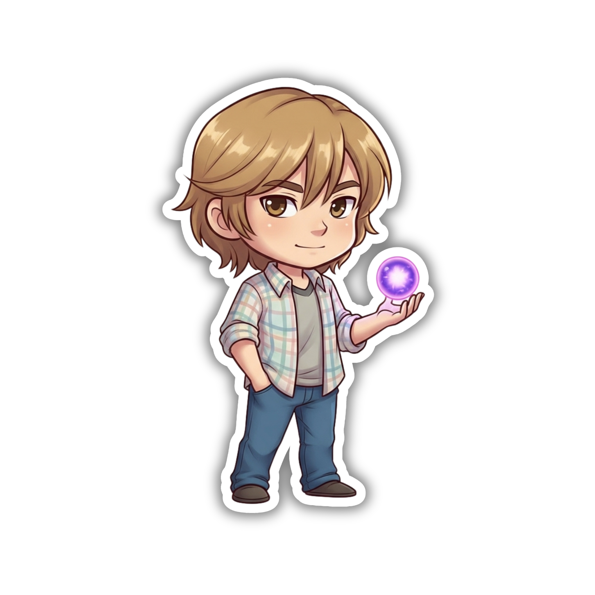Blonde Kid With Lollipop Vinyl Sticker | Stranger Things Aesthetic Laptop Decal | Snap Magicians