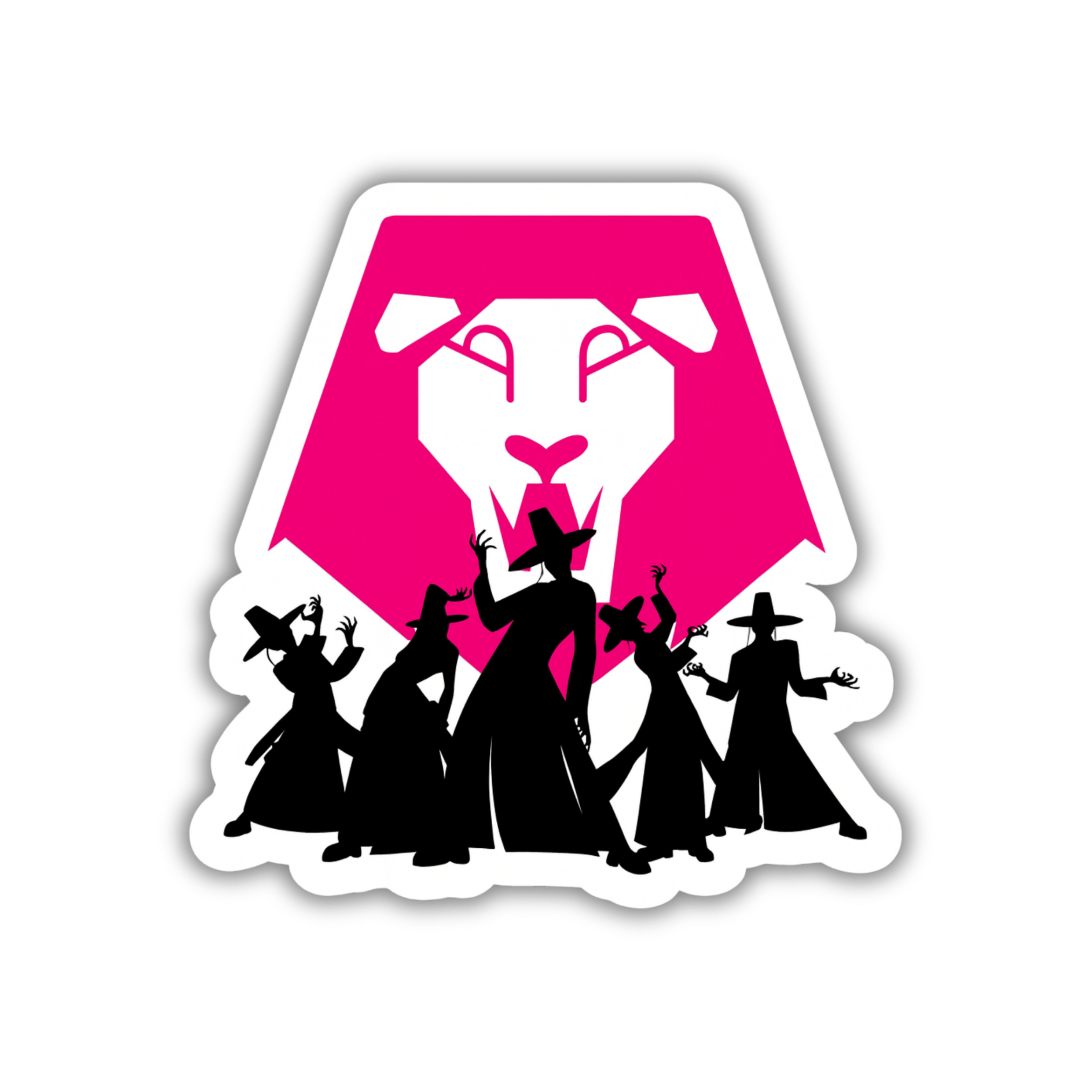 Pink Wolf Demon Hunters Symbol Vinyl Sticker | K-Pop Aesthetic Fandom Laptop Decal | Snap Magicians