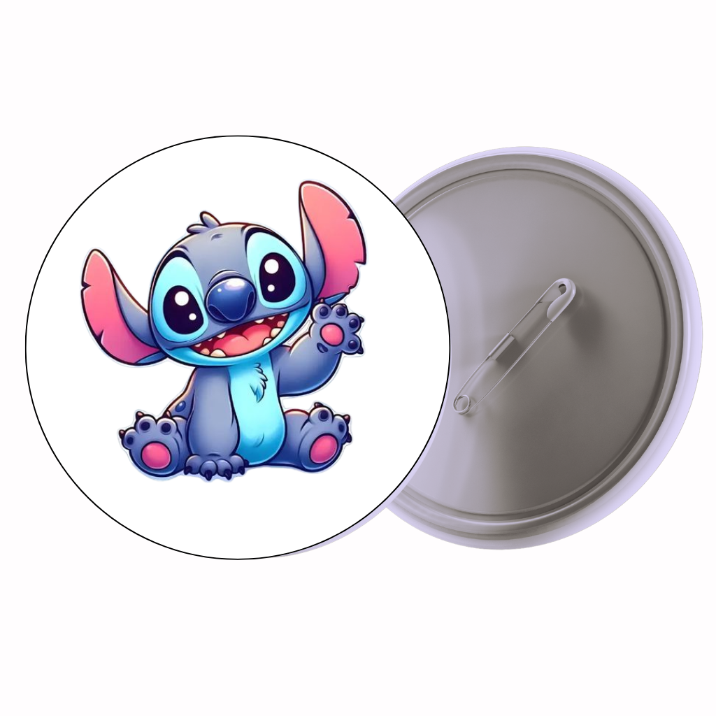 Blue Alien Sitting Cute Cute Pin Badge | Cartoon Badge for Bags & Jackets (2 Sizes)