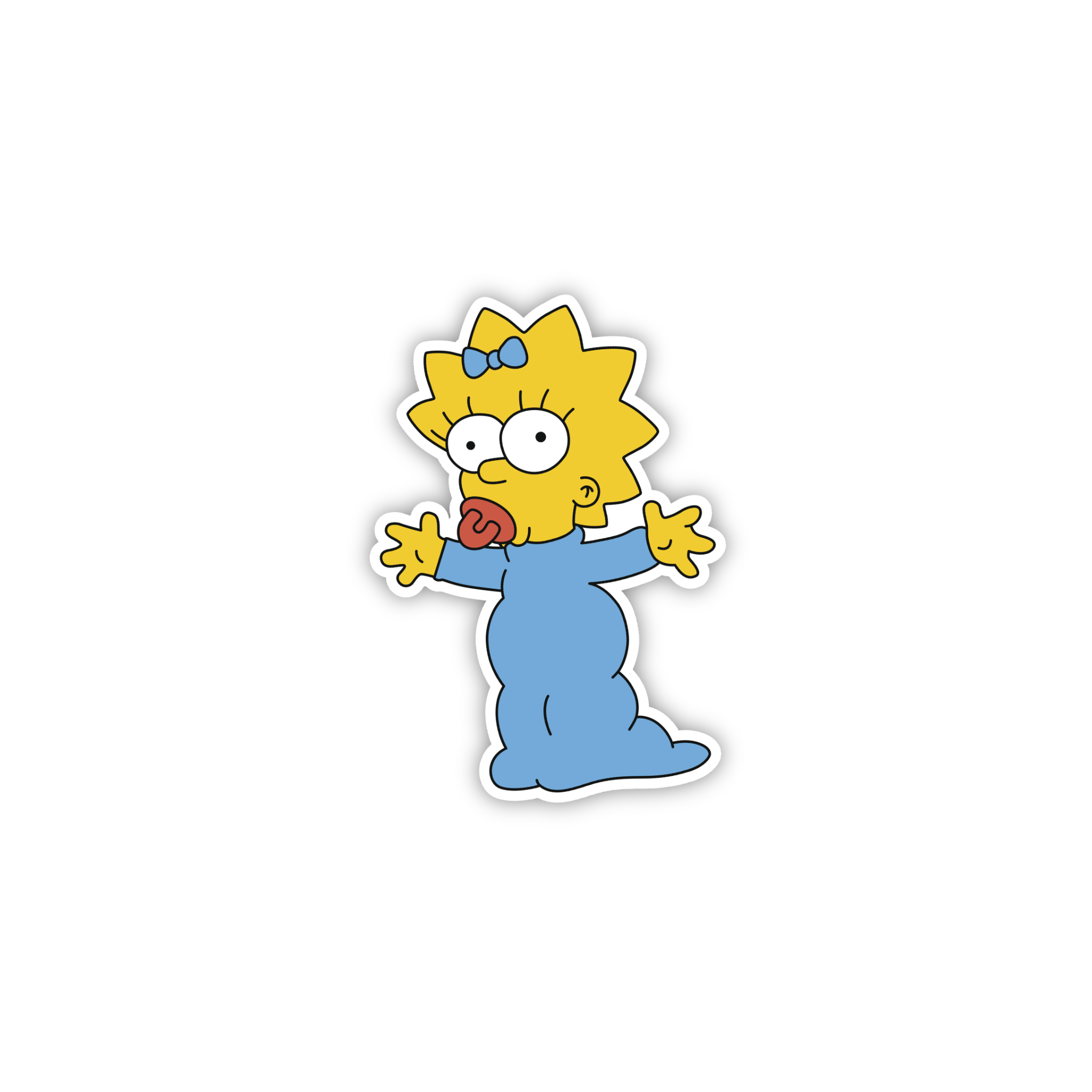 Animated Yellow Family Pose 13 Cartoon Sticker