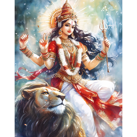 Durga Mata Poster – Hindu Goddess Wall Art | Divine Shakti Spiritual Print – Durga mata 8