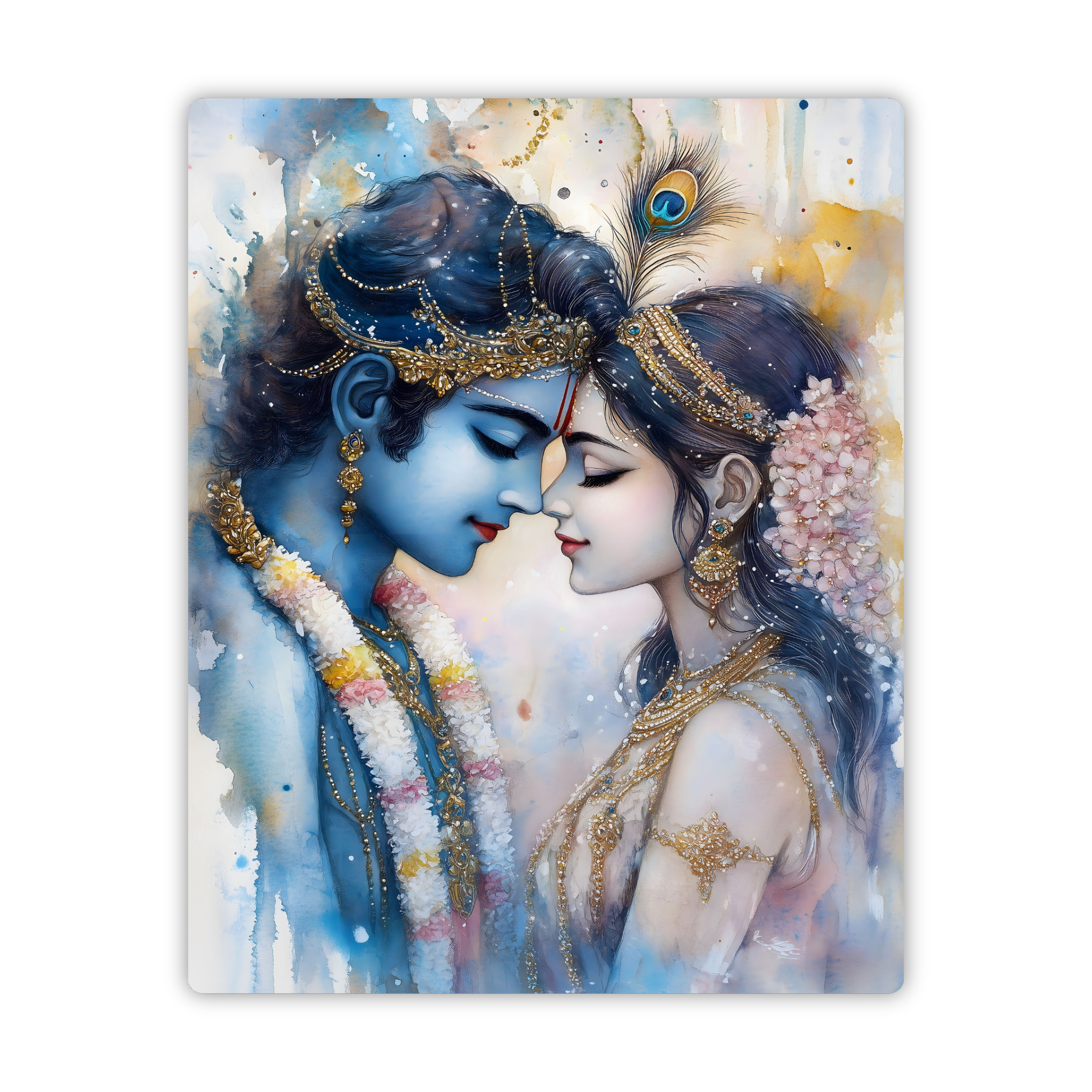 Radha Krishna Tender Moments Fridge Magnet – Eternal Love Decor