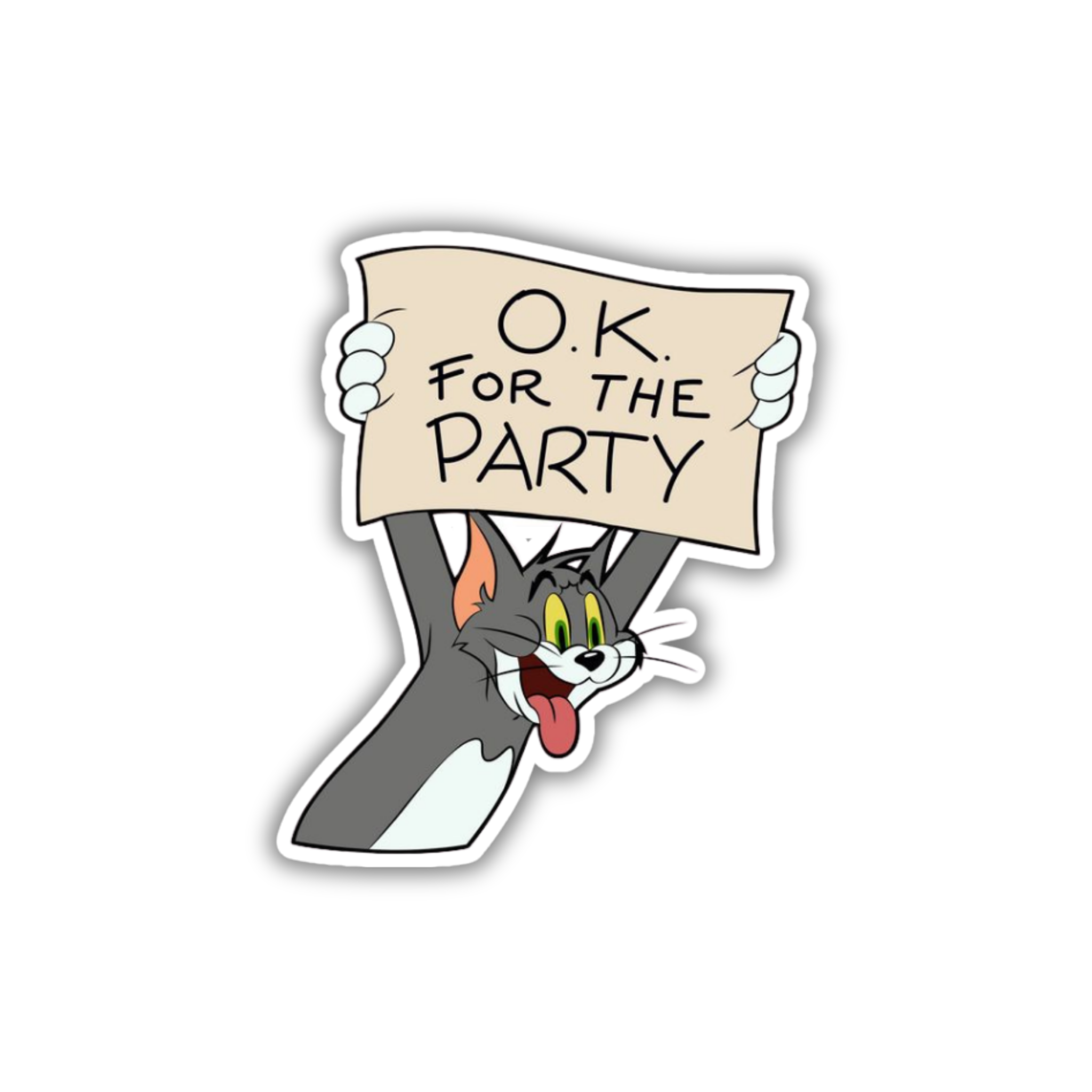 Tom Party Sign Sticker