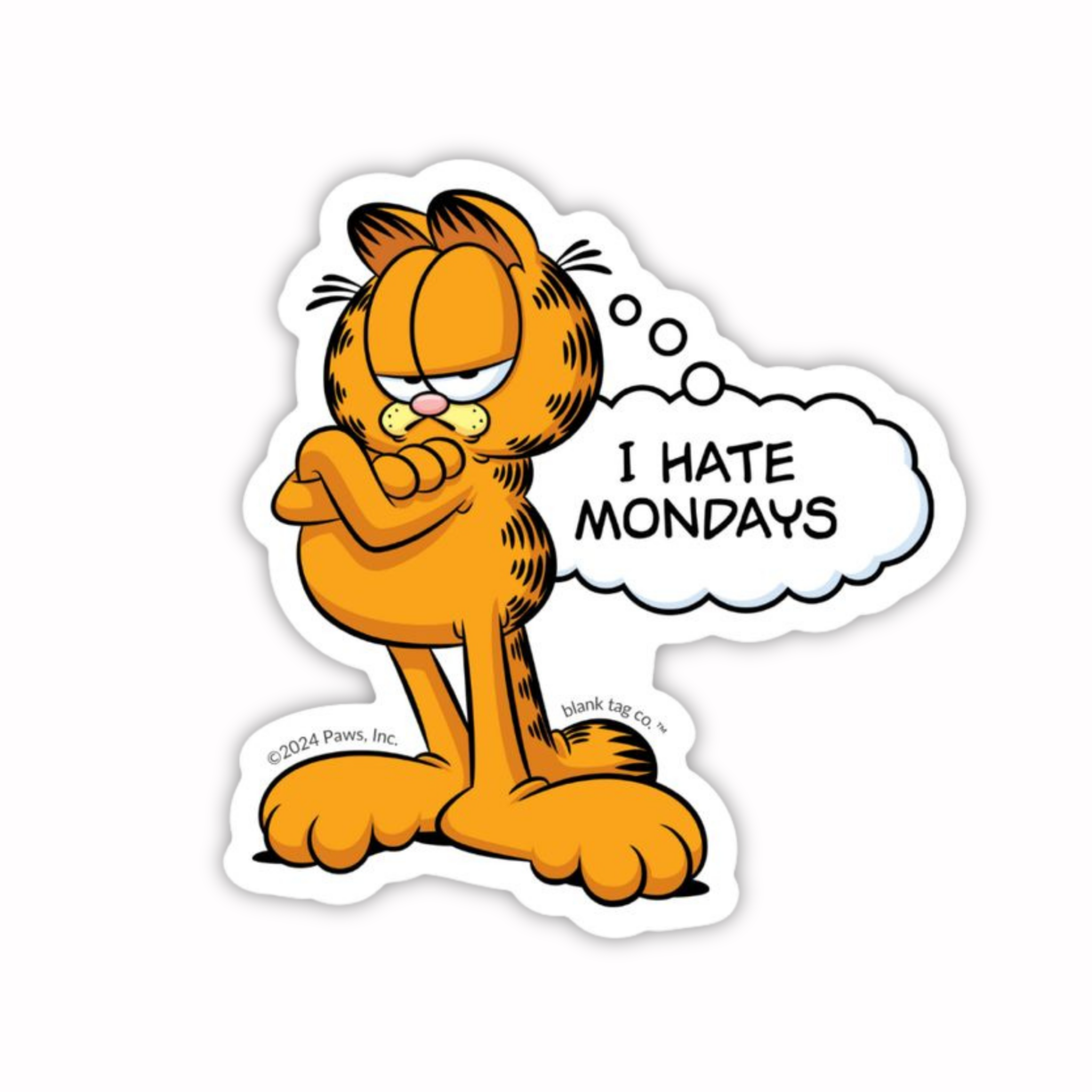 Garfield Hate Mondays Quote Sticker
