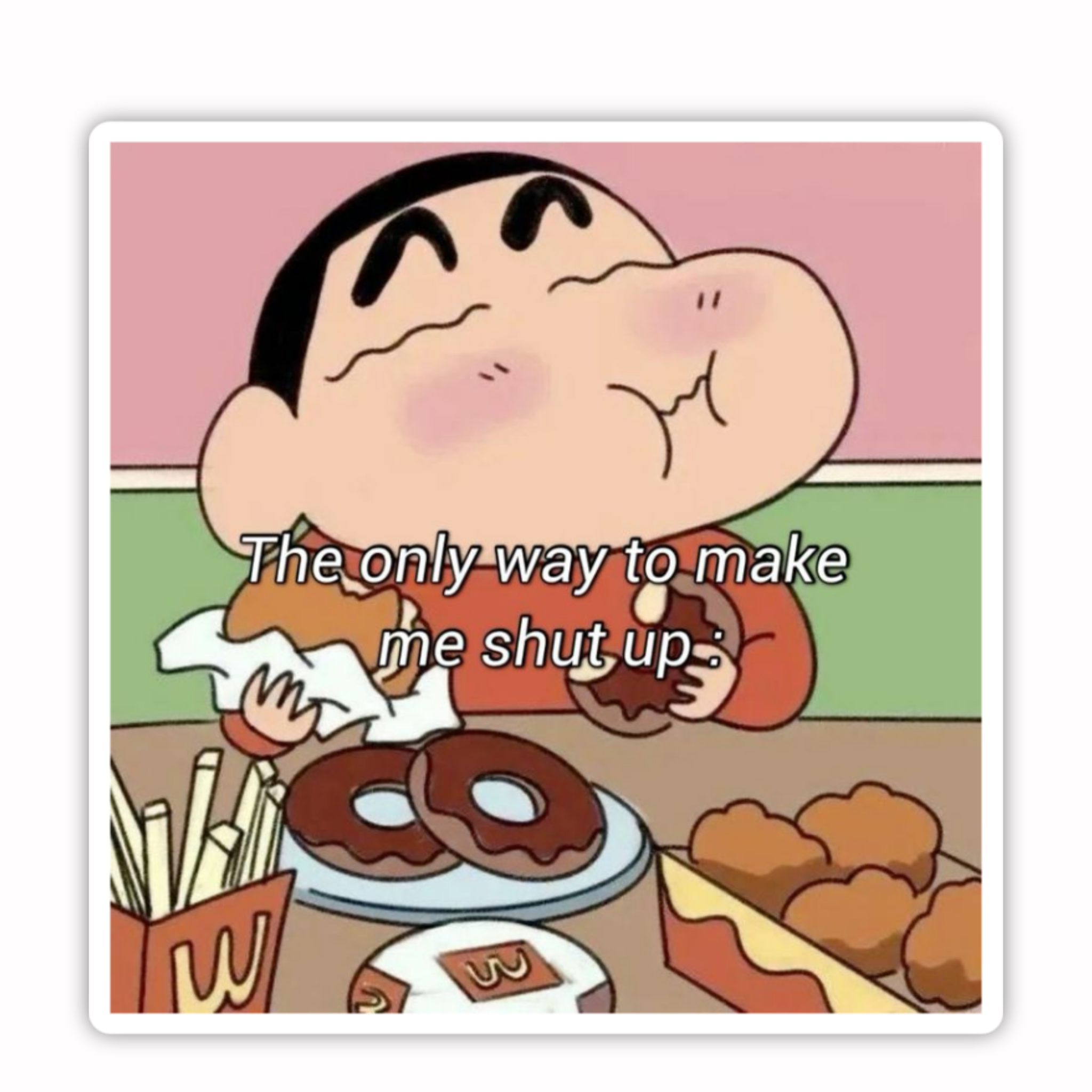 Shinchan Food Lover Sticker
