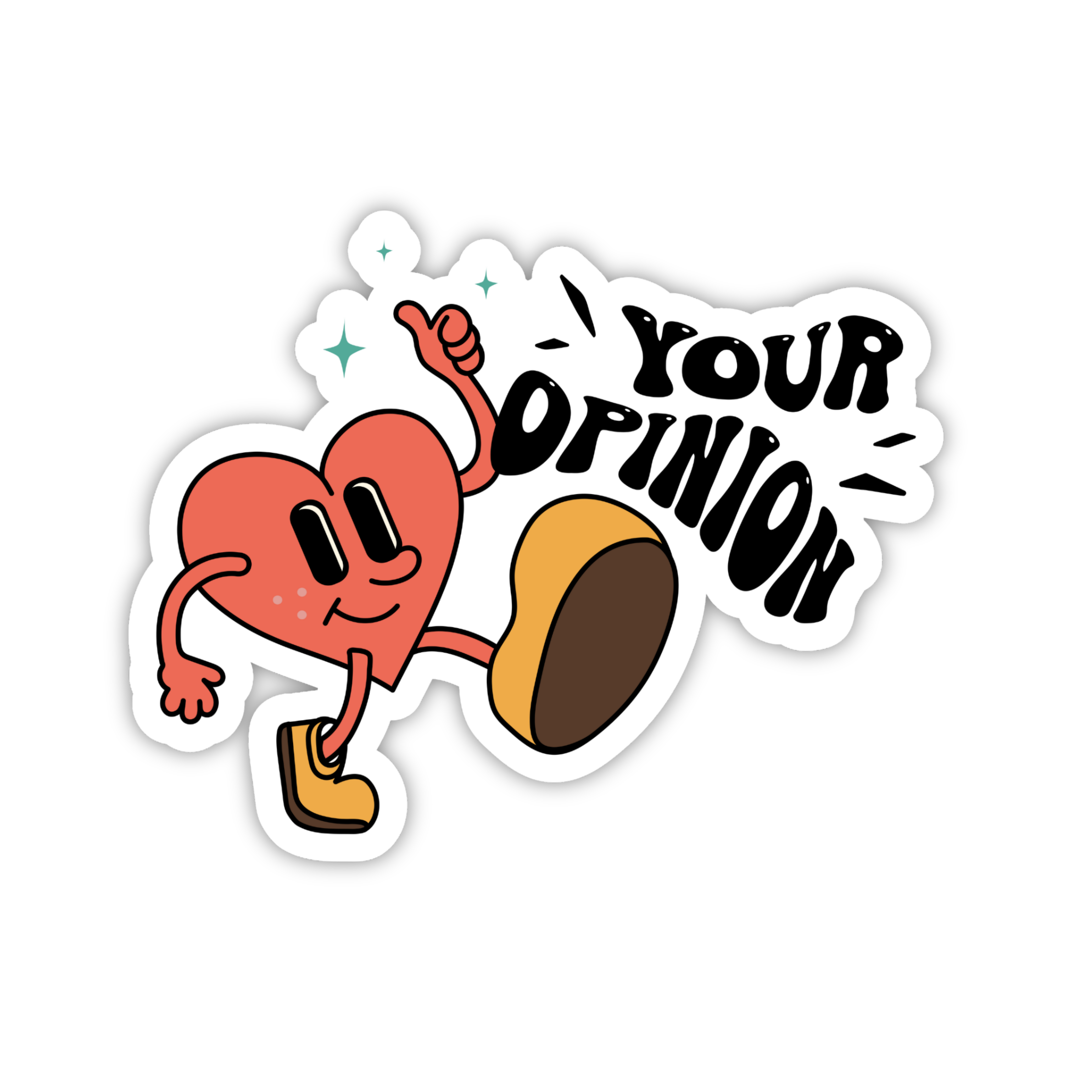 Your Opinion Running Heart Sticker