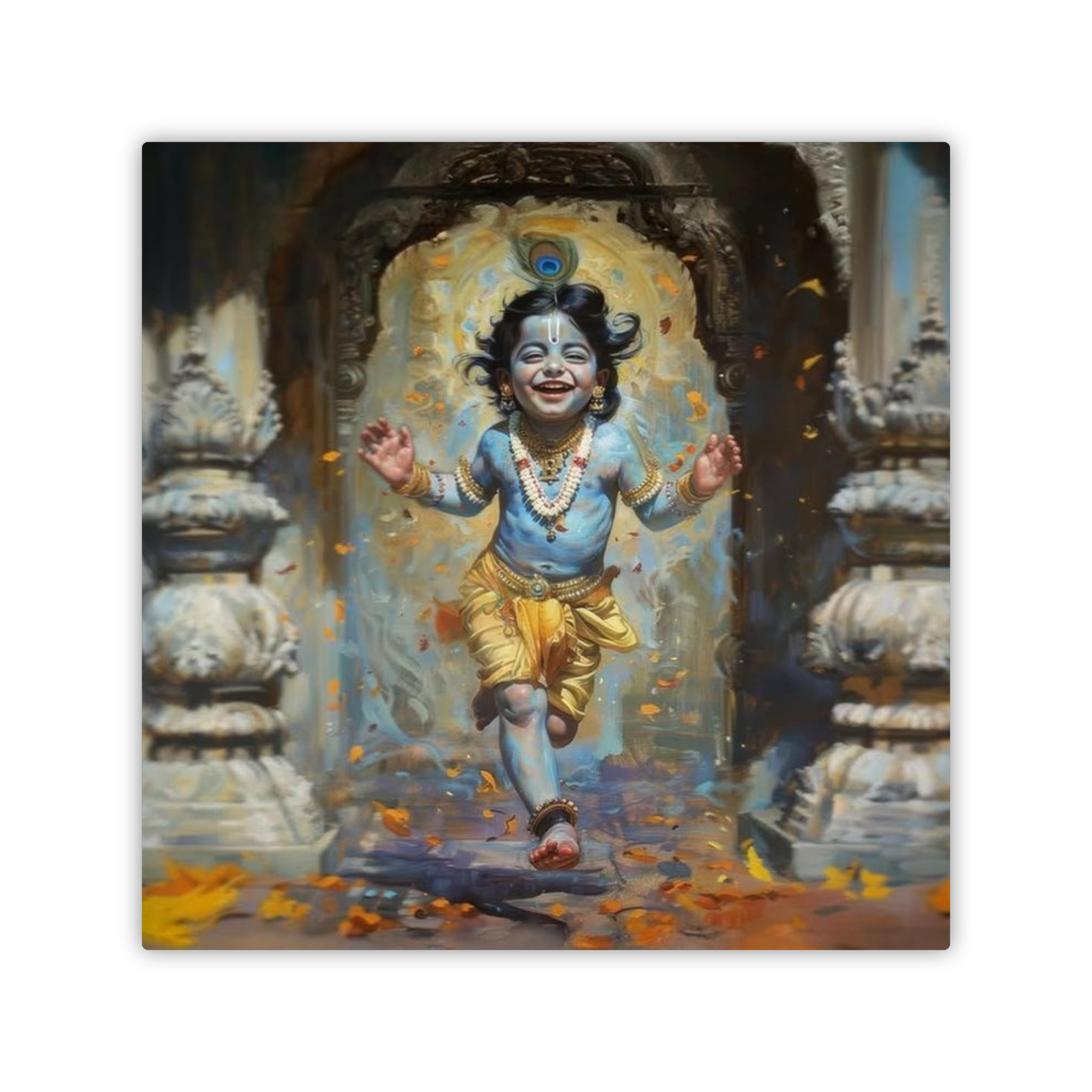 Bal Krishna Temple Steps Fridge Magnet – Little Kanha Blessings Decor