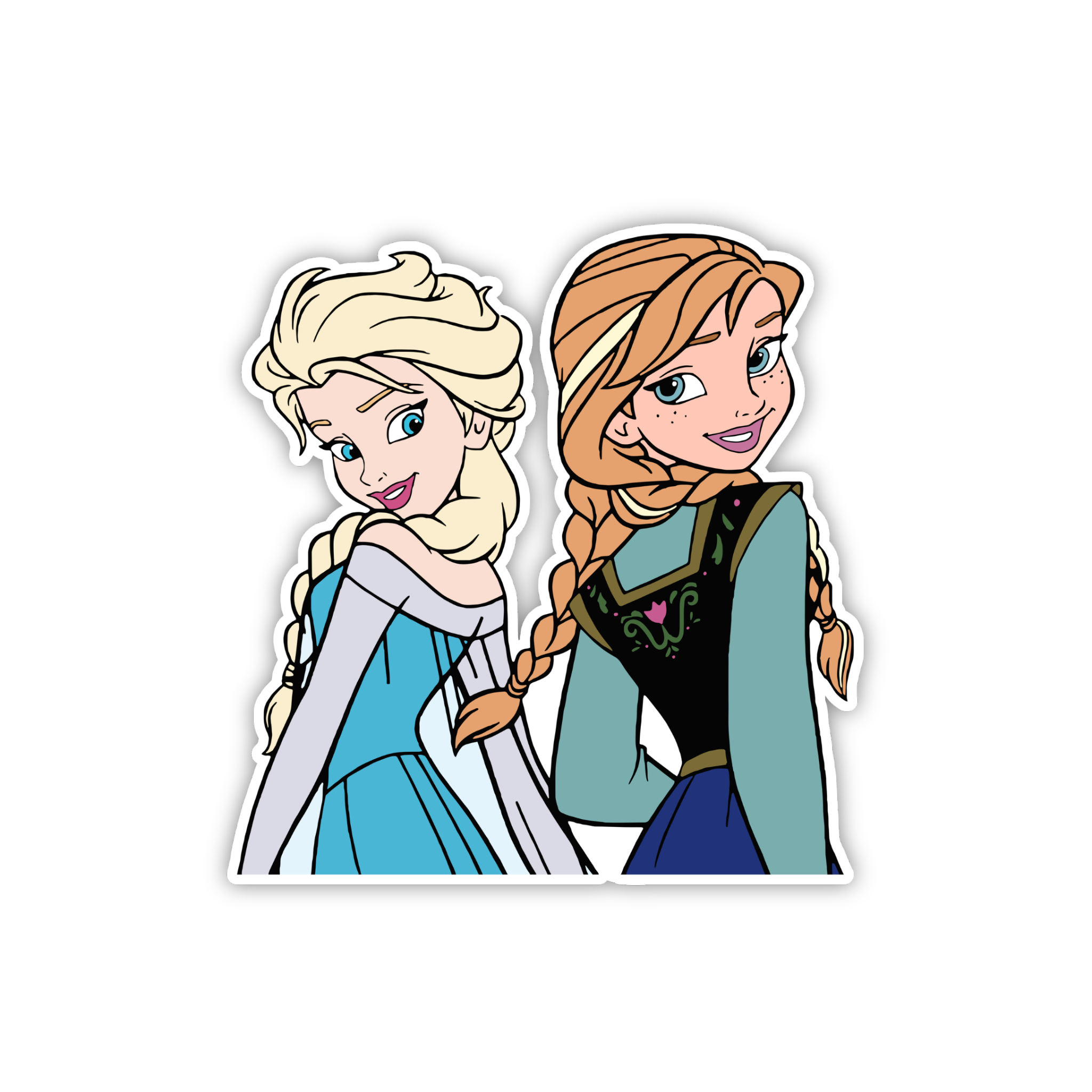 Elsa & Anna Hug Sticker