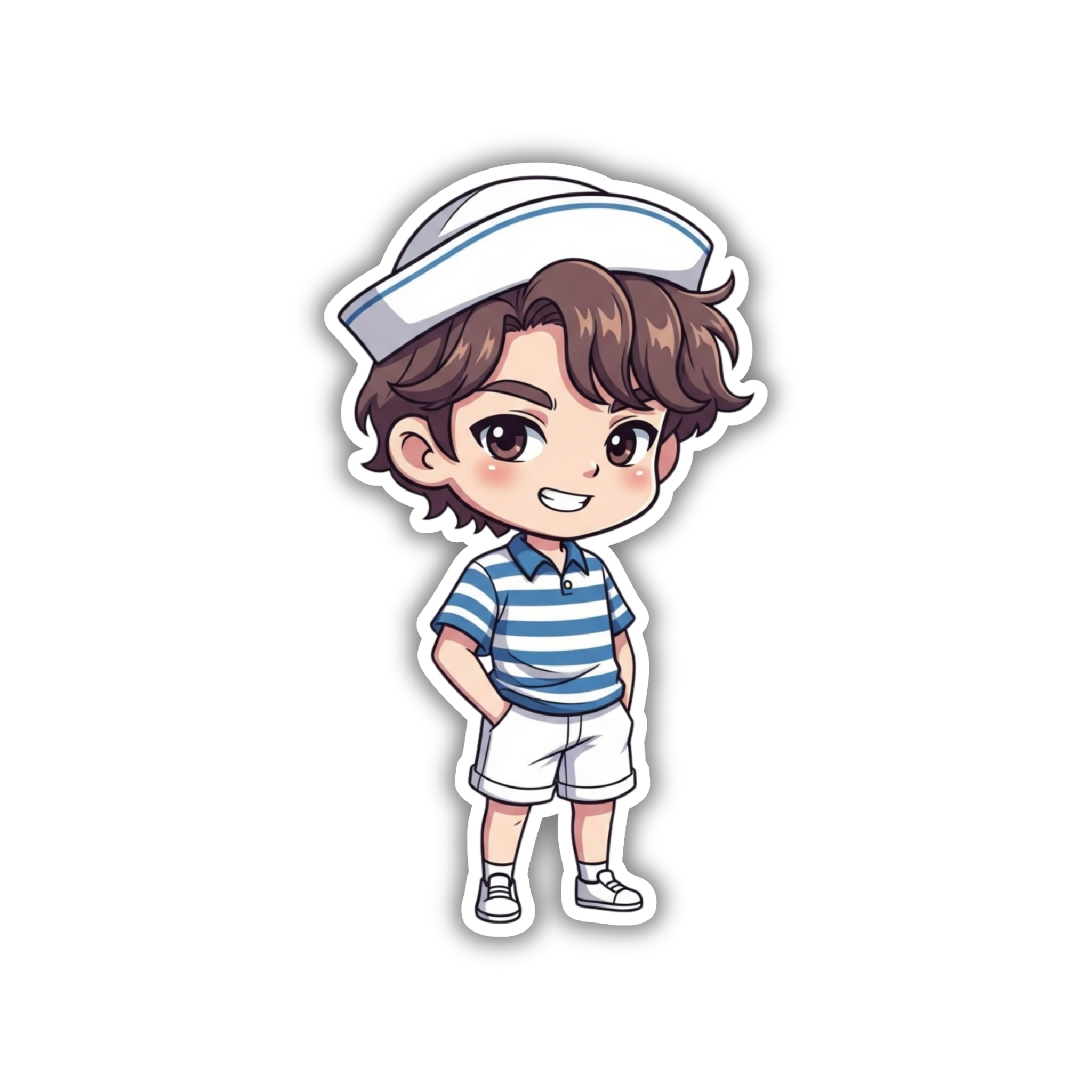 Sailor Outfit Kid Vinyl Sticker | Stranger Things Aesthetic Laptop Decal | Snap Magicians