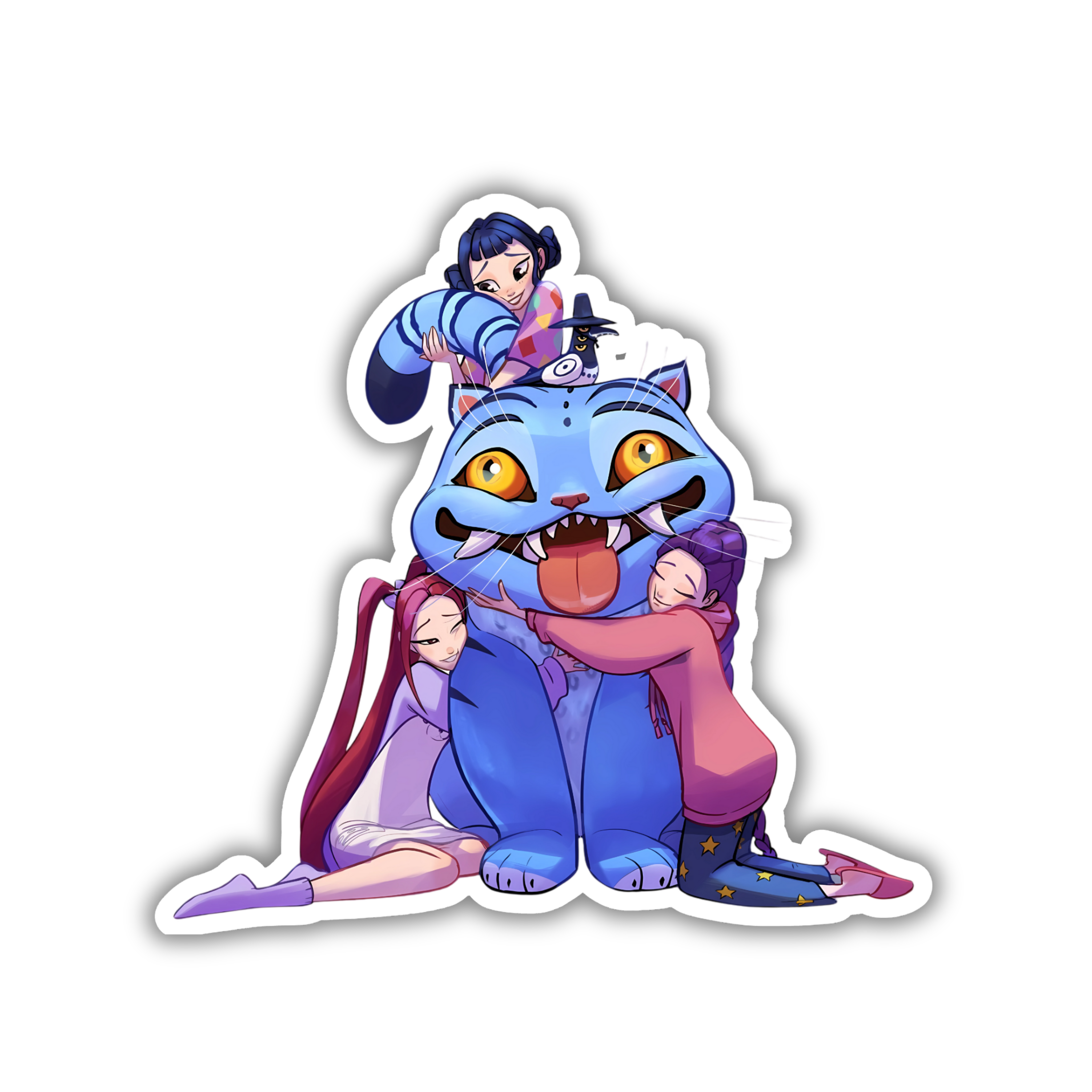 Sleepy Blue Idol Mascot Vinyl Sticker | K-Pop Aesthetic Fandom Laptop Decal | Snap Magicians