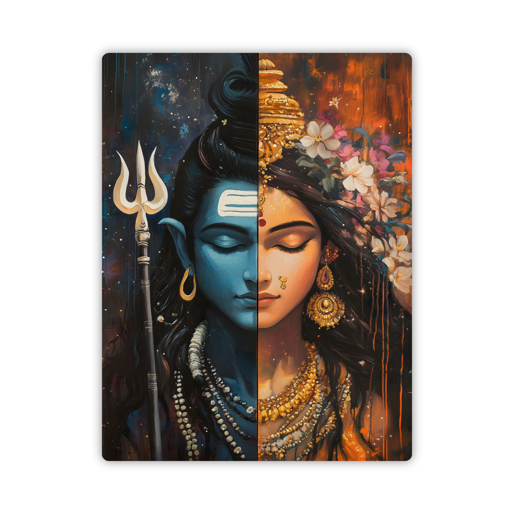 Ardhanarishvara Half Shiva Half Shakti Fridge Magnet – Balance & Power Decor