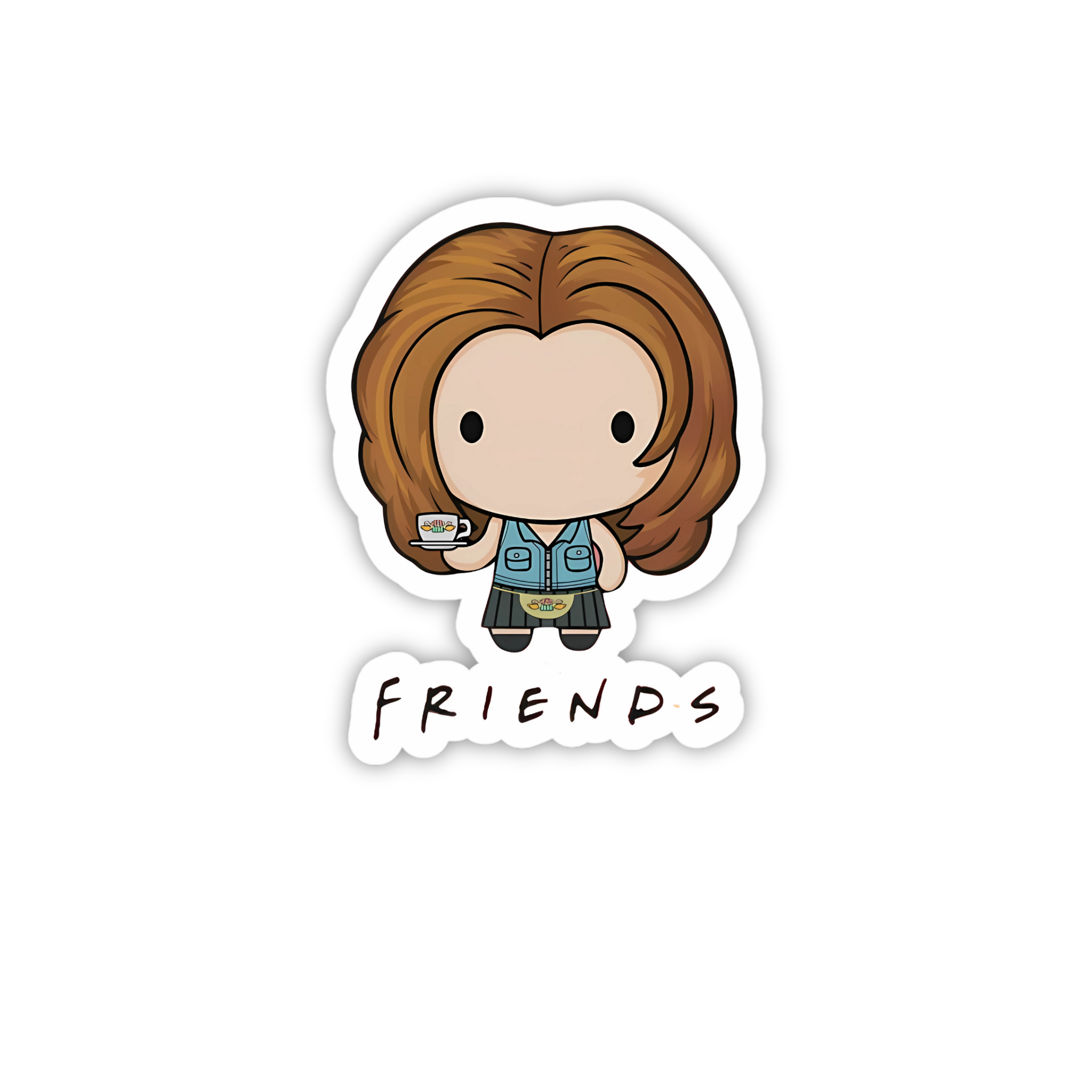 Minimal Friends Logo Girl Vinyl Sticker | Friends TV Show Aesthetic Laptop Decal | Snap Magicians