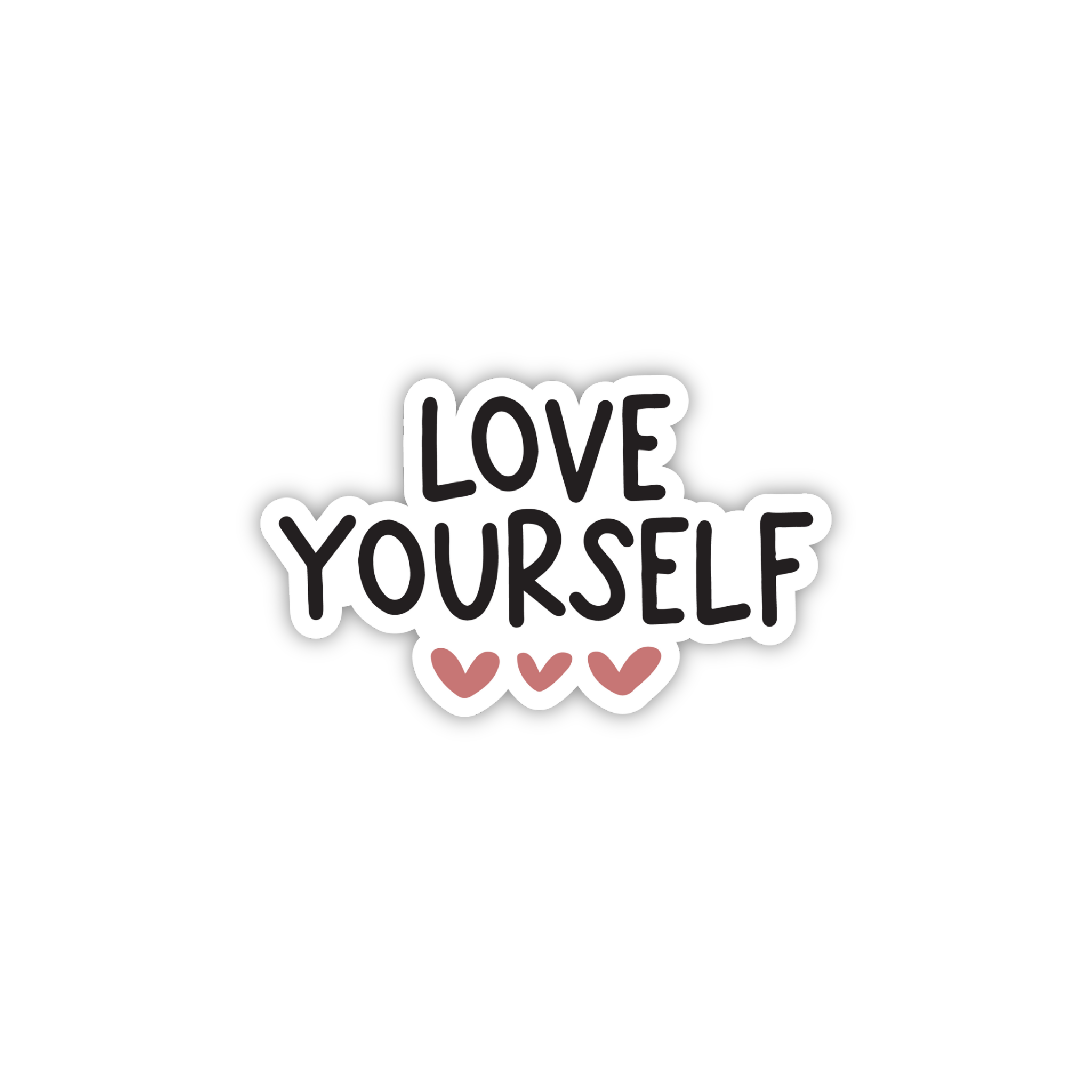 Love Yourself Heart Typography Sticker