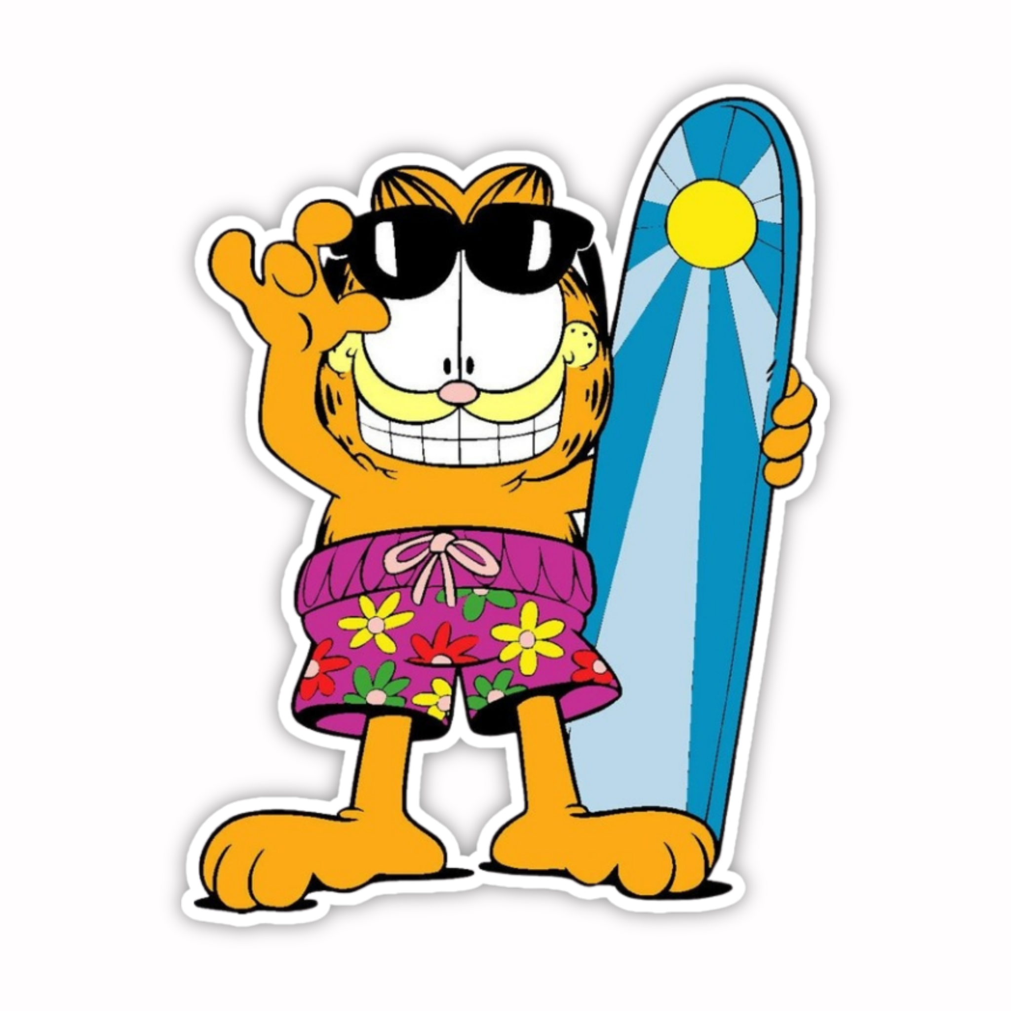 Garfield Beach Shorts Sticker