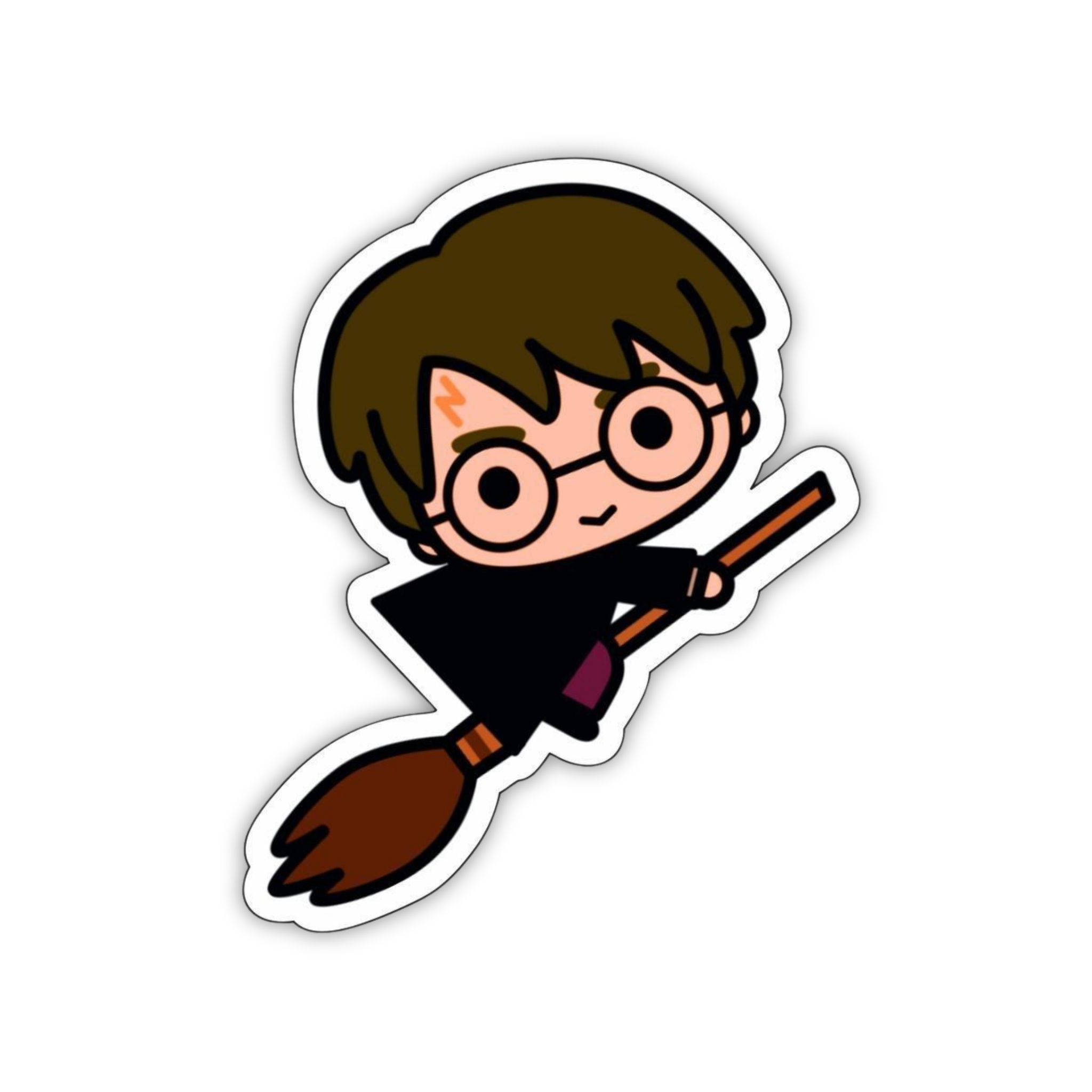 Chibi Harry Flying On Broom Sticker