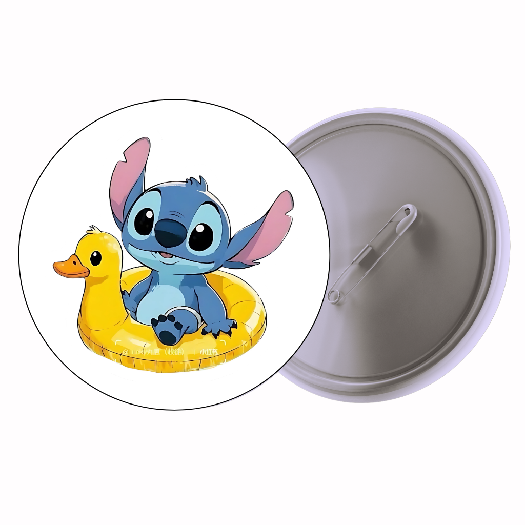 Blue Alien Duck Float Cute Pin Badge | Cartoon Badge for Bags & Jackets (2 Sizes)