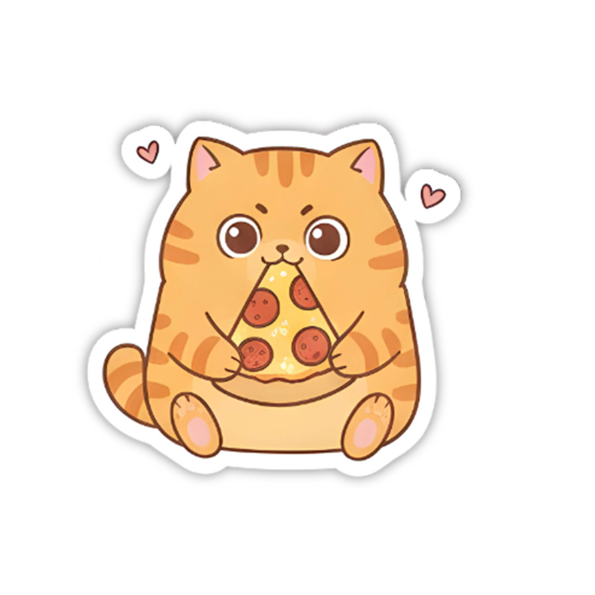 Blushing Love Cat Sticker