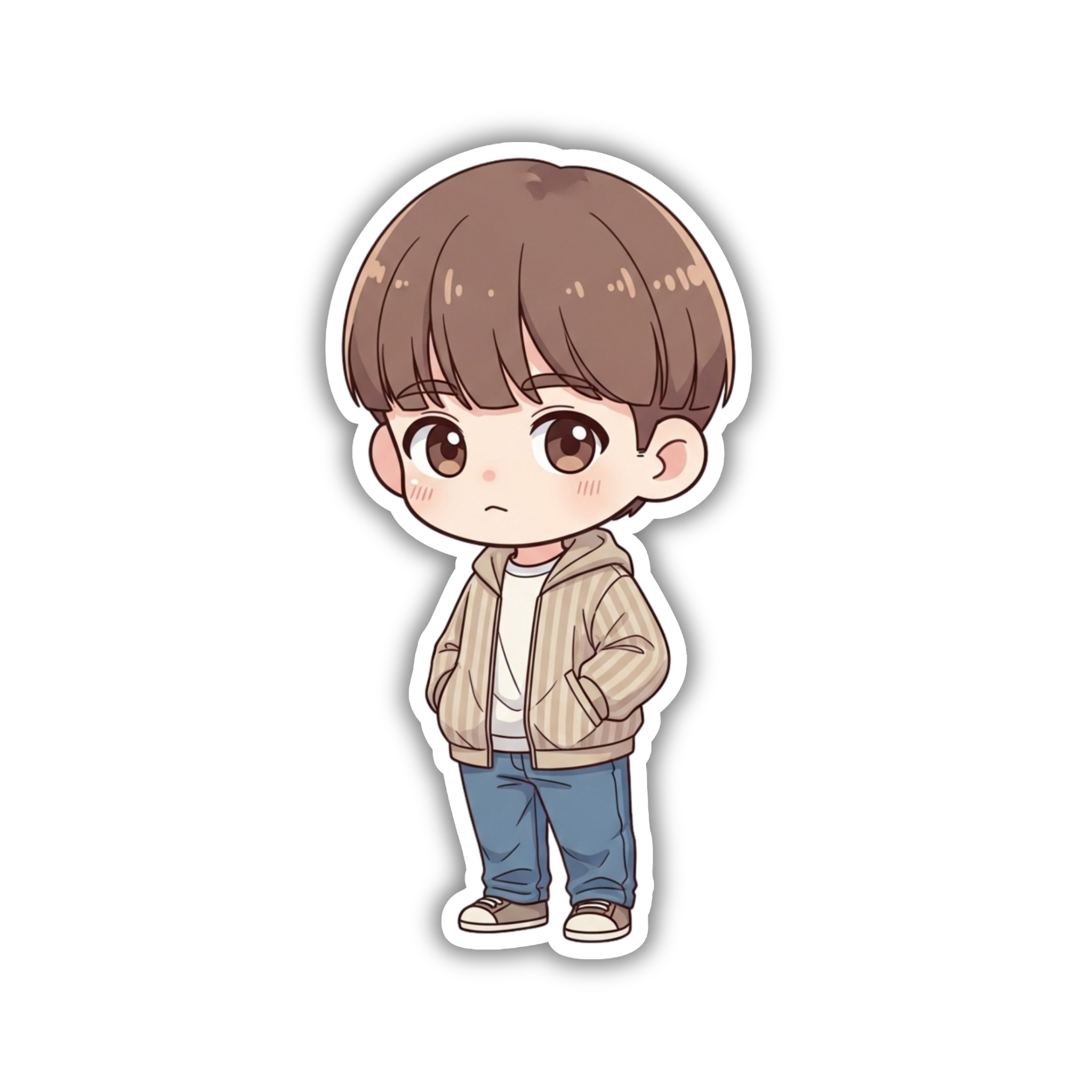 Soft Brown Hair Teen Boy Vinyl Sticker | Stranger Things Aesthetic Laptop Decal | Snap Magicians