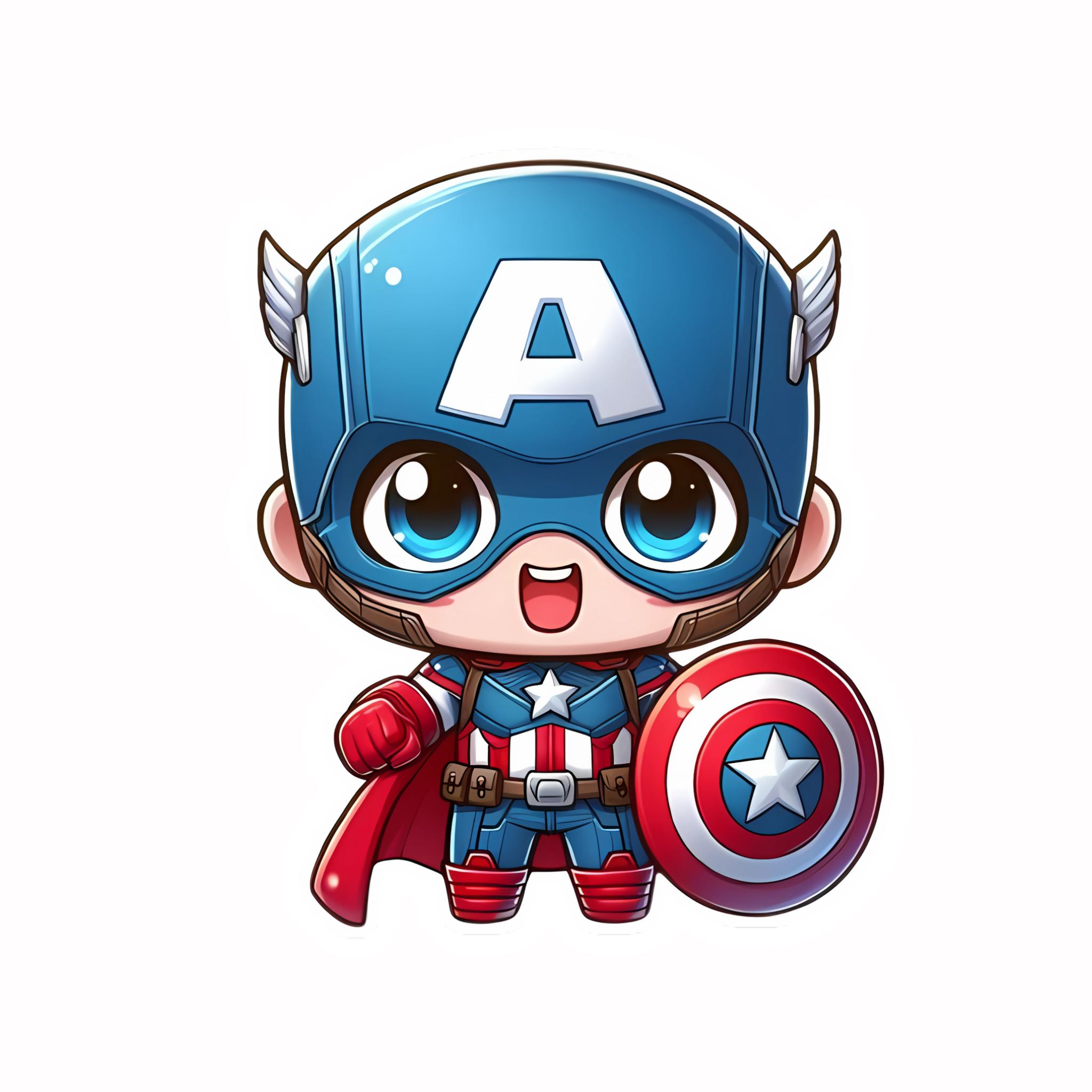Captain America Cute Shield Sticker