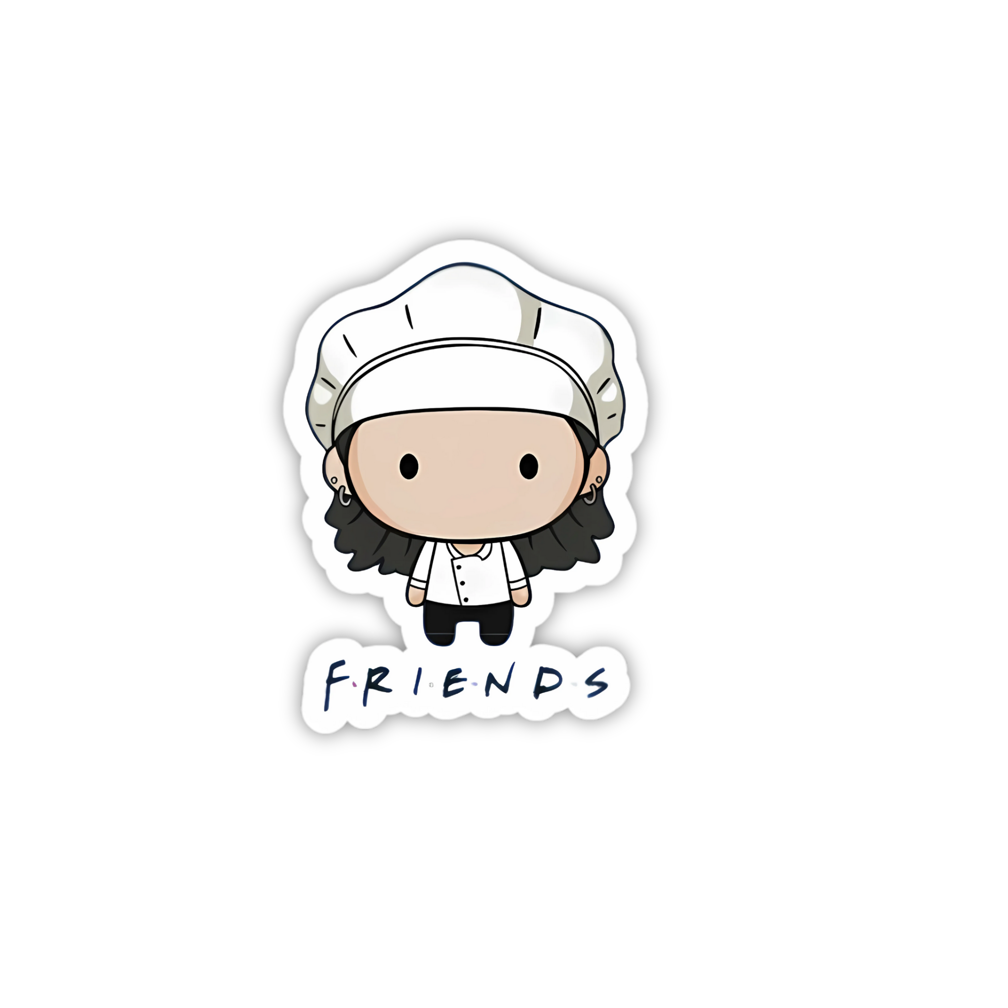 Chef Monica Cartoon Vinyl Sticker | Friends TV Show Aesthetic Laptop Decal | Snap Magicians