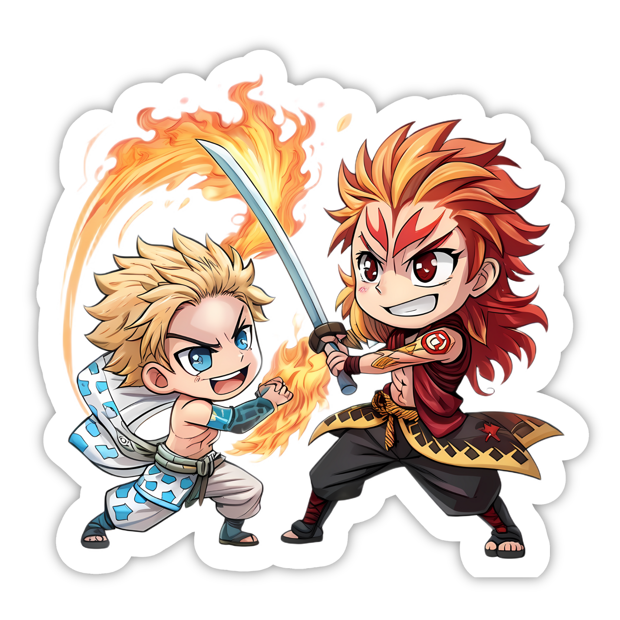 Rengoku vs Akaza Fight Sticker