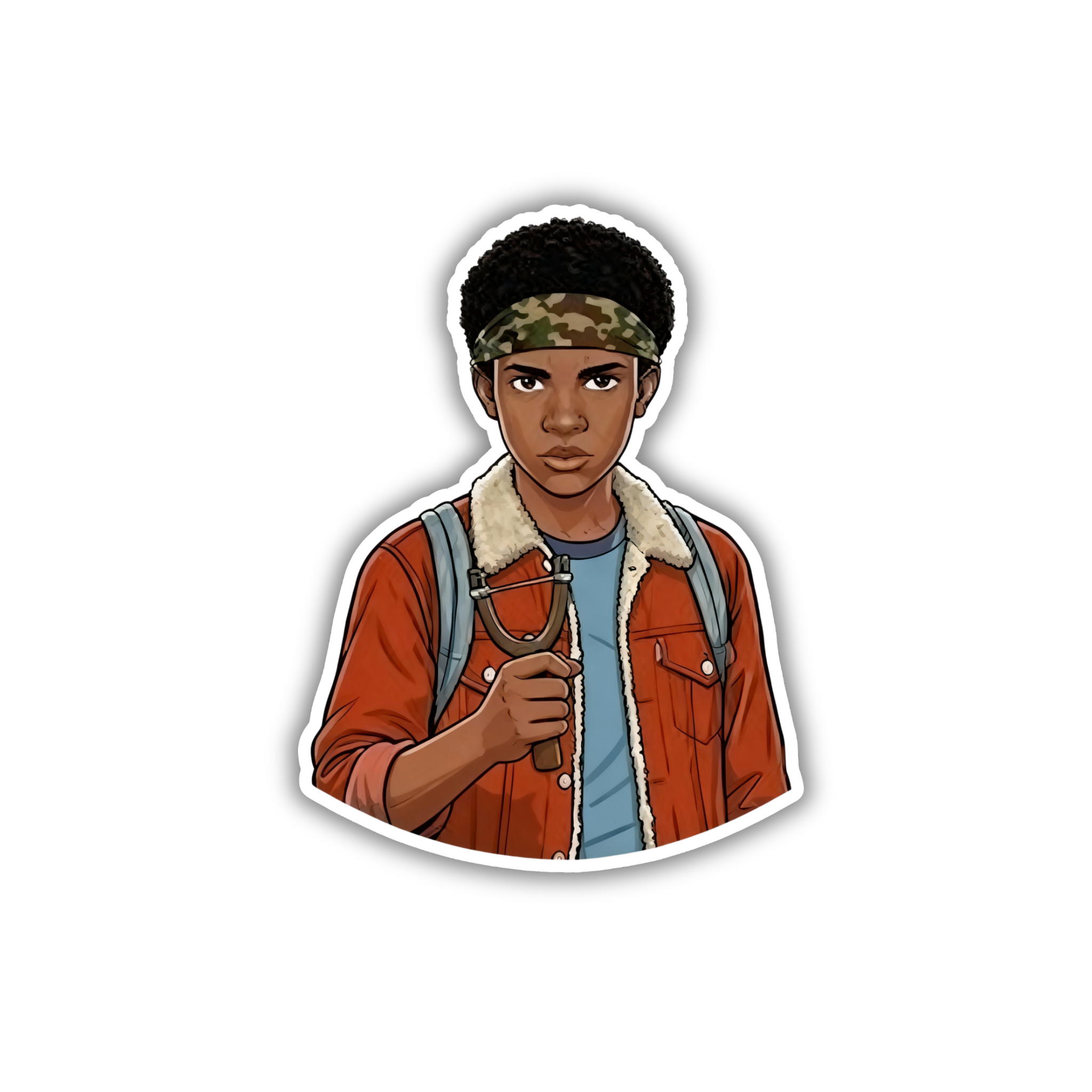 Lucas Basketball Look Vinyl Sticker | Stranger Things Aesthetic Laptop Decal | Snap Magicians