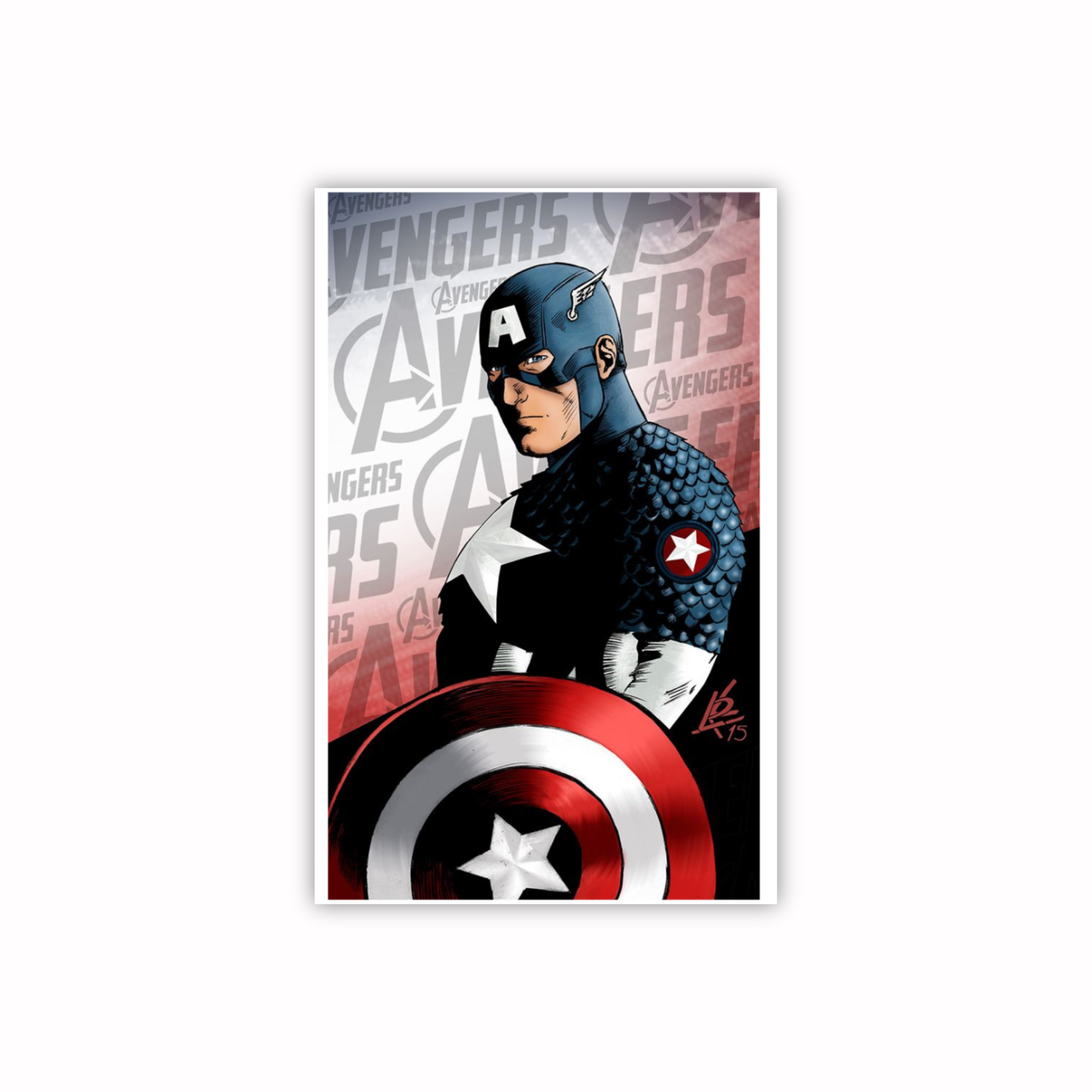 Captain America Poster Style Sticker