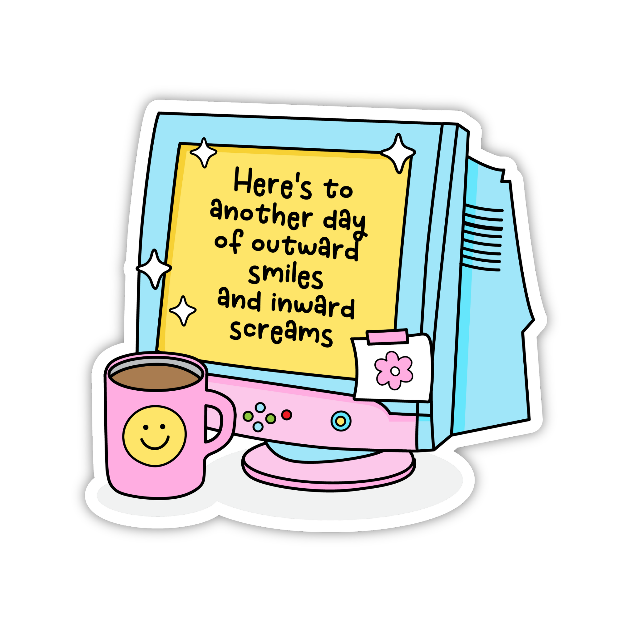 Here's The Tea Office Gossip Desk Sticker
