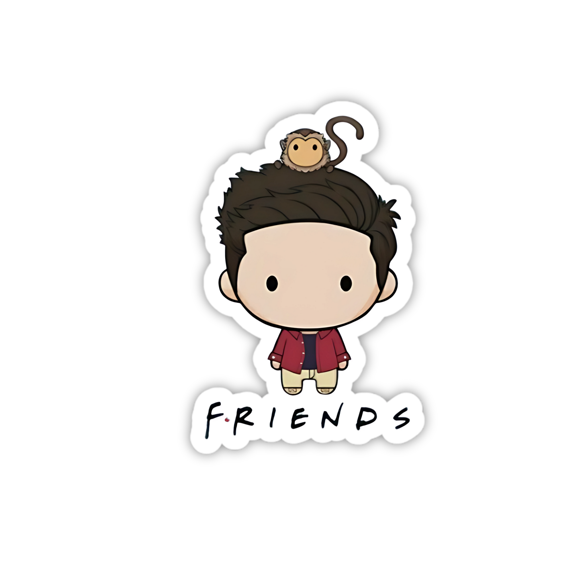 Chandler Bing Cartoon Vinyl Sticker | Friends TV Show Aesthetic Laptop Decal | Snap Magicians