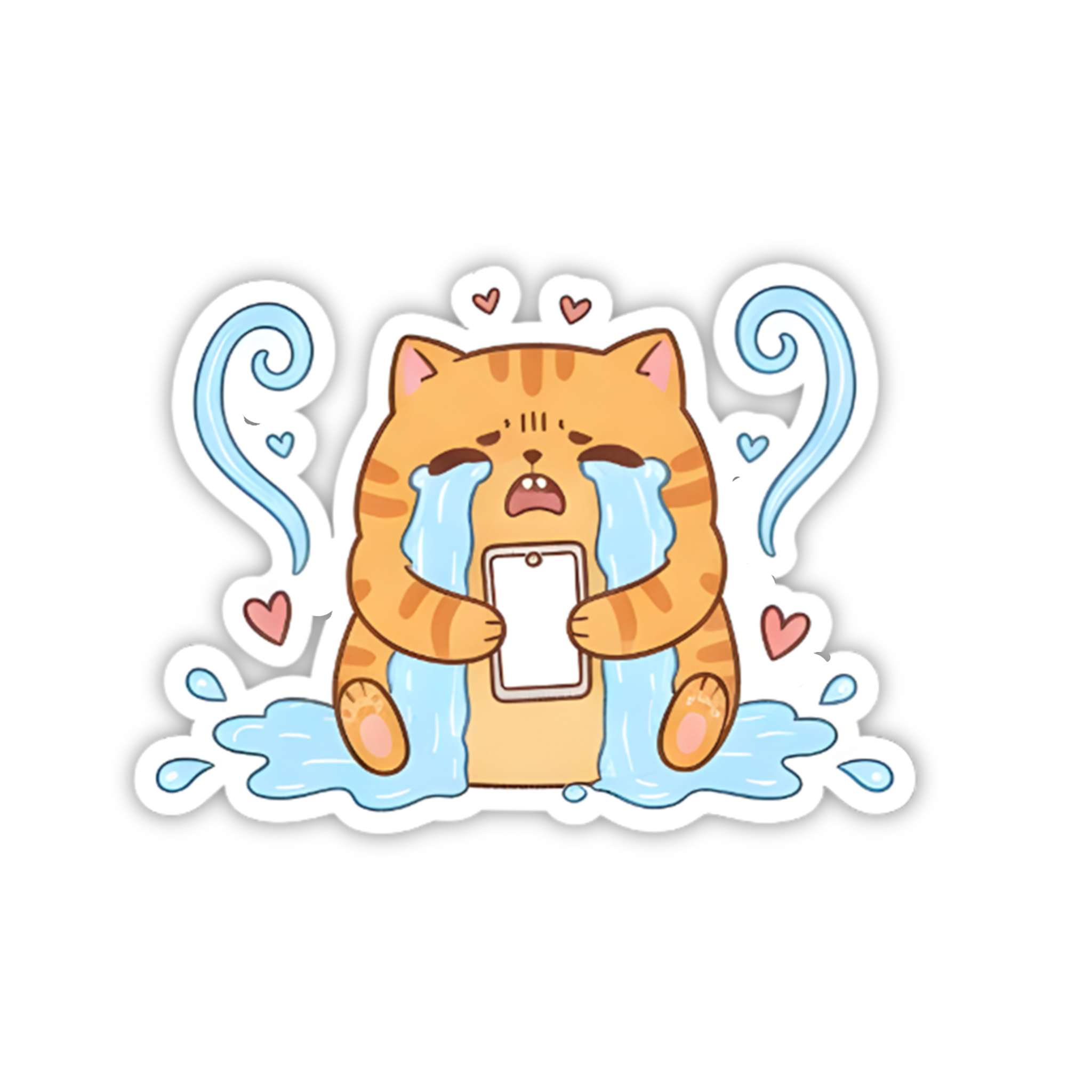 Crying Drama Cat Funny Sticker