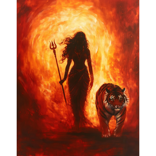 Durga Mata Poster – Hindu Goddess Wall Art | Divine Shakti Spiritual Print – Durga mata 3