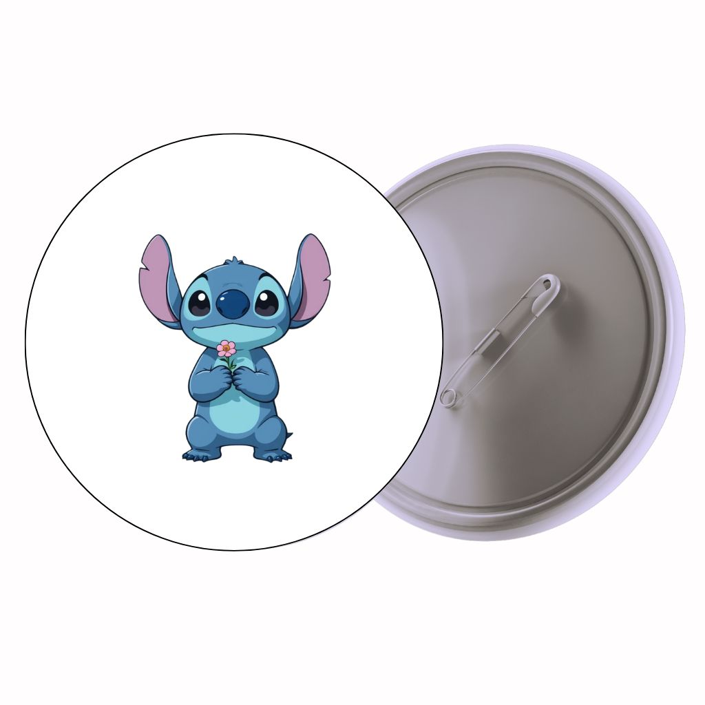 Blue Alien Classic Cute Pin Badge | Cartoon Badge for Bags & Jackets (2 Sizes)