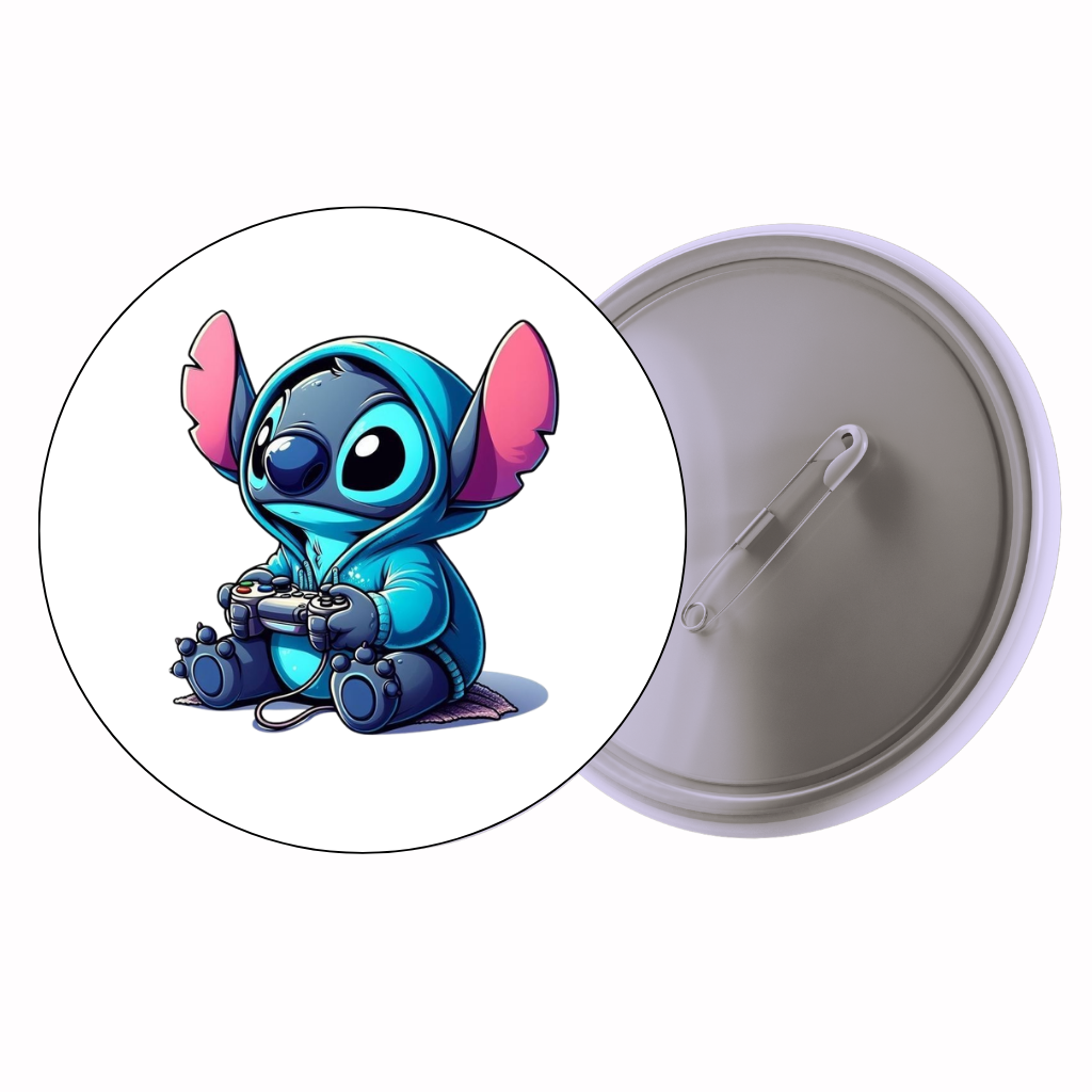 Blue Alien Hoodie Cute Pin Badge | Cartoon Badge for Bags & Jackets (2 Sizes)