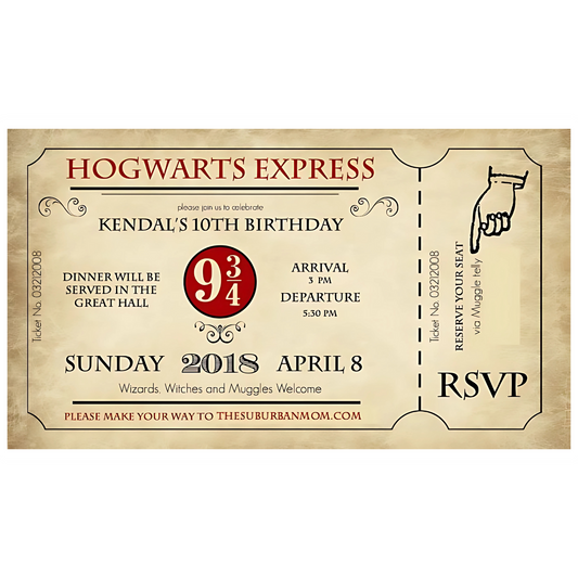 Harry Potter Stickers - Hogwarts Express Ticket
